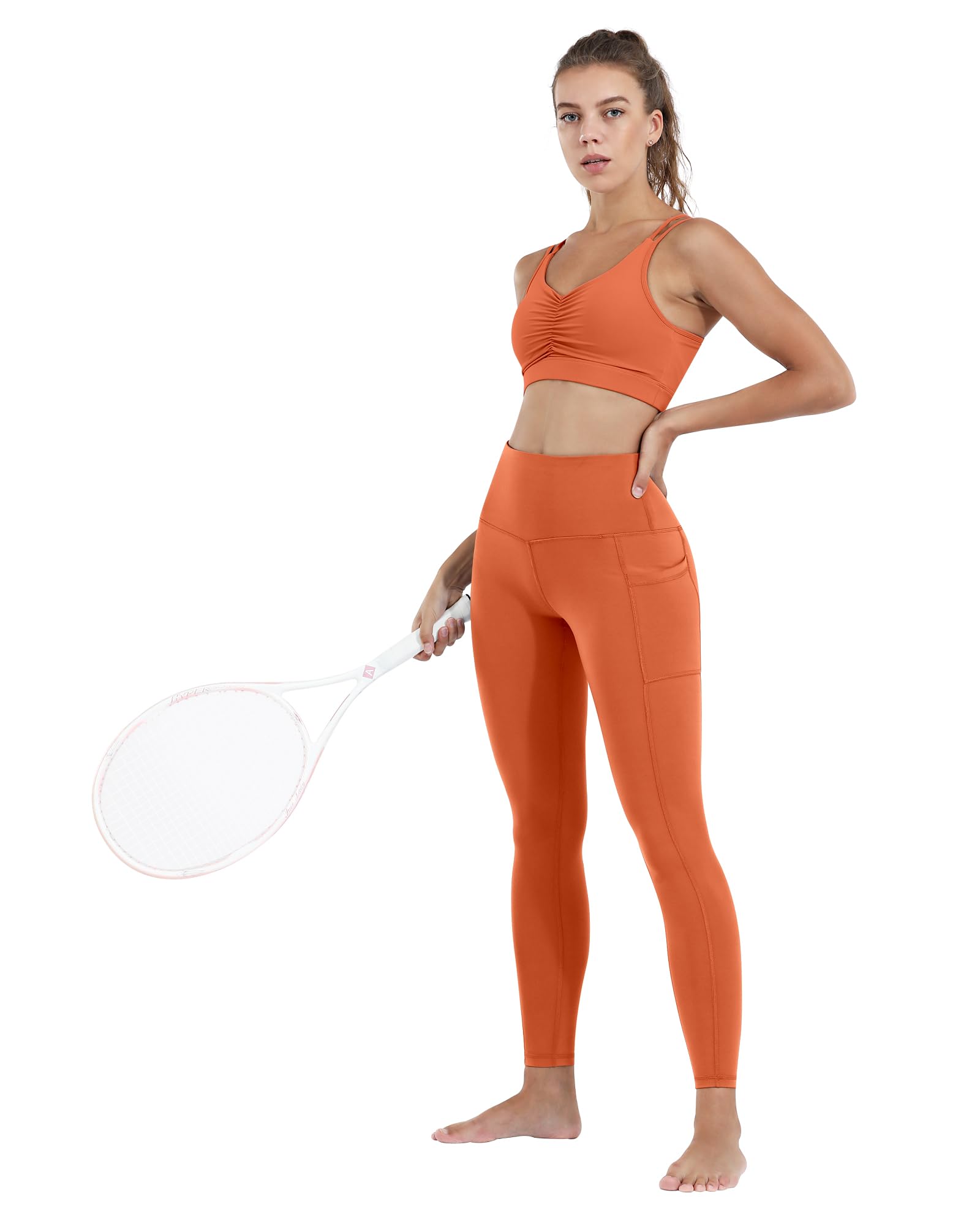 CHRLEISURE Women's High Waisted Yoga Pants with Pockets - Tummy Control Workout Leggings for Running, Gym & Lounge Wear