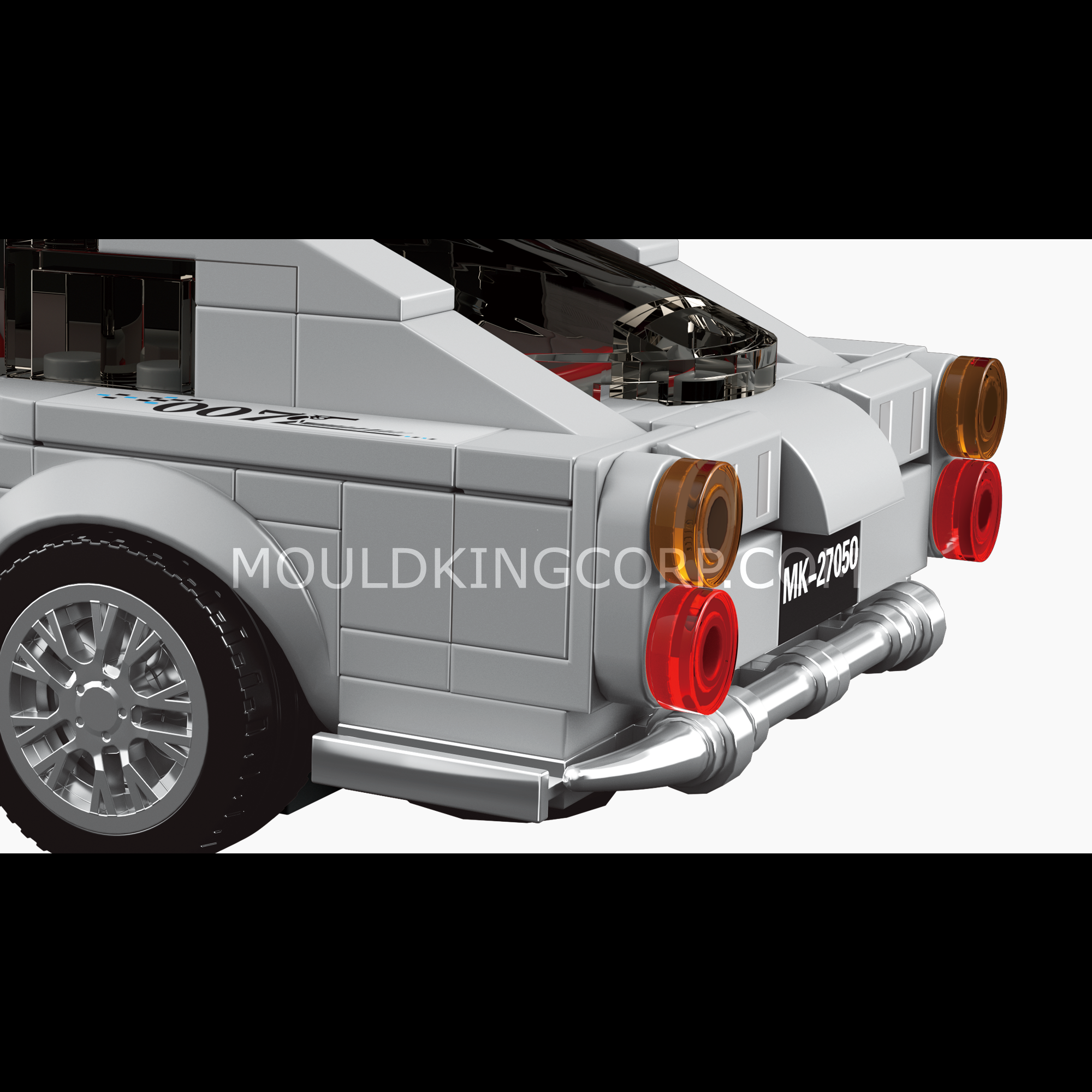 Mould King 27050 Silver Martin 007 Supercar Building Set - 348 Piece Model Car Kit for Adults & Kids | Perfect for James Bond Fans, Collectors & Creative Play