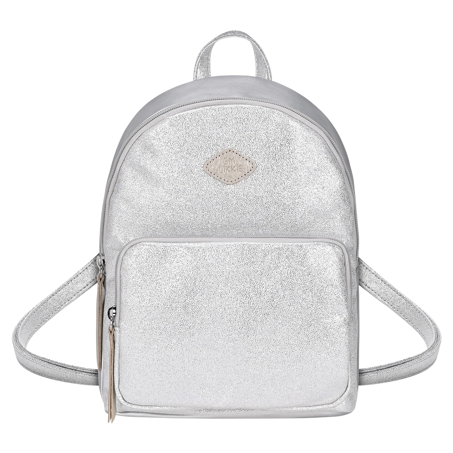 Sparkly GM LIKKIE Glitter Sequin Mini Backpack for Women - Silver Small Fashion Backpack for Parties, Concerts & Night Out Accessories