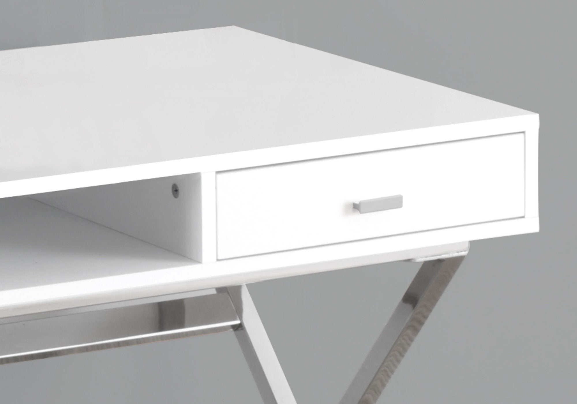 48L Office Series Glossy White Chrome Metal Storage Cabinet - Perfect for Home, Office & Workspace Organization