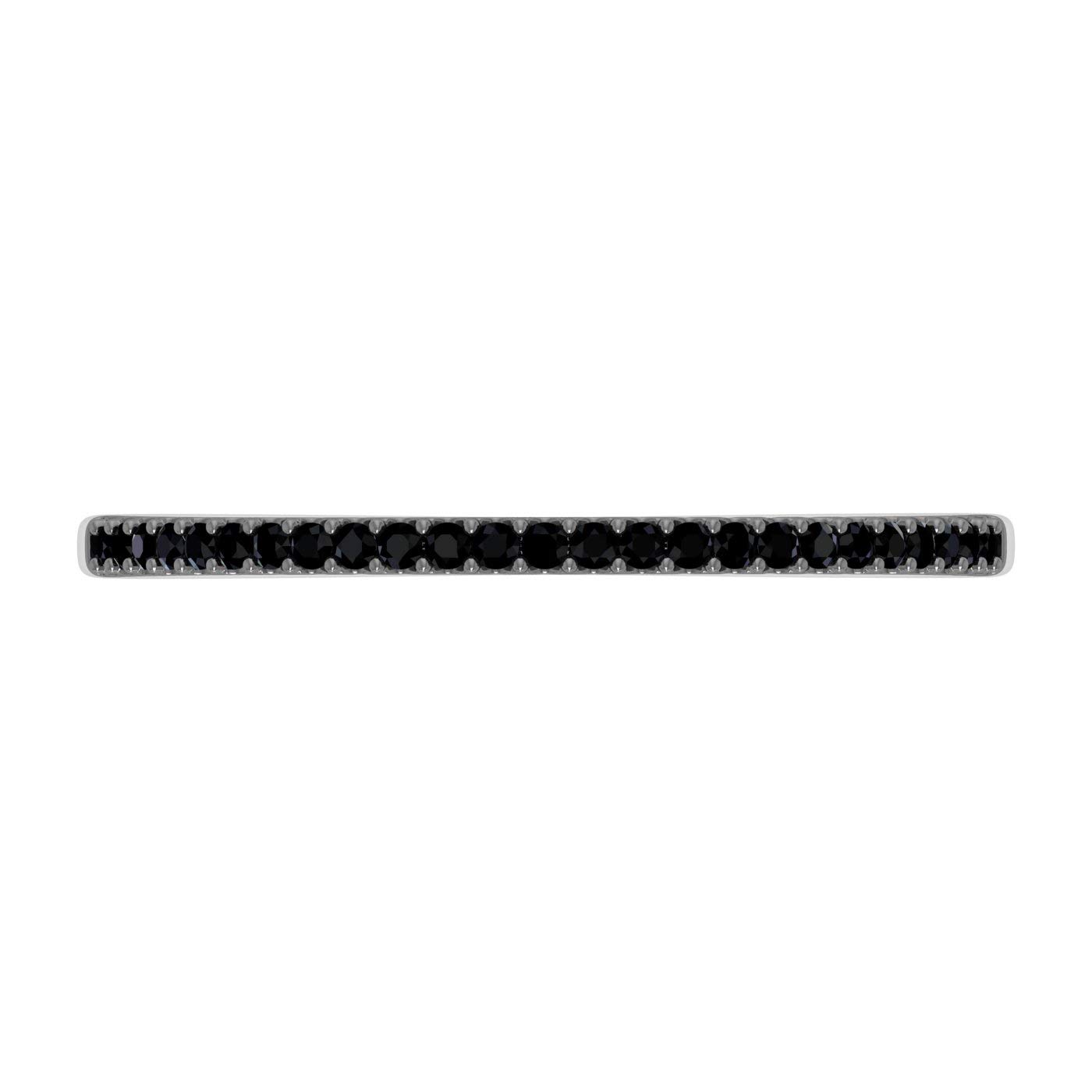 0.08 Carat (ctw) 10K Gold Round Black Diamond Stackable Ring for Women - Elegant Anniversary & Wedding Band, Perfect for Stacking, Gift Giving & Everyday Wear