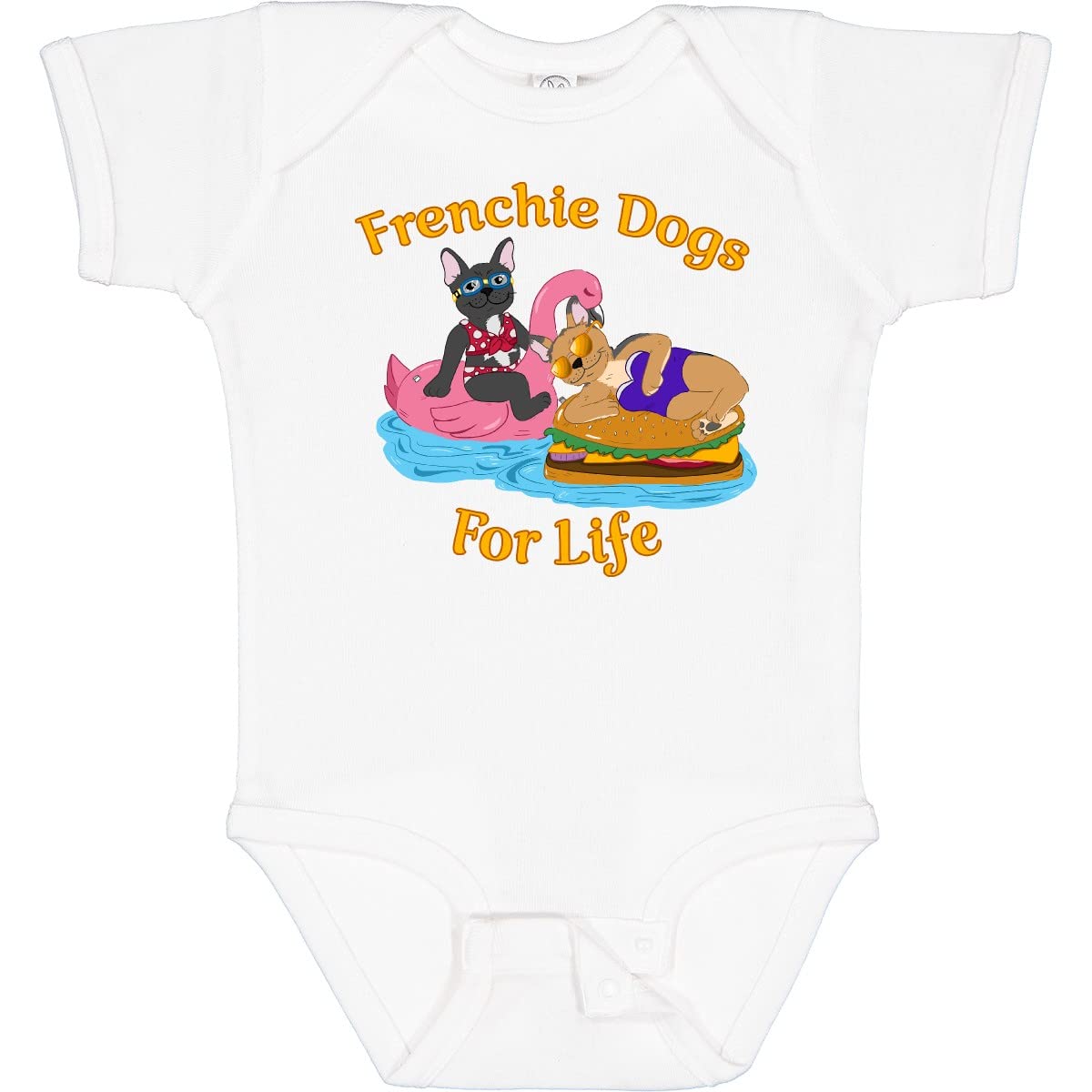Inktastic Frenchie Dogs for Life Cute French Bulldogs Baby Bodysuit - Perfect for Pool Parties, Beach Outings & Casual Wear