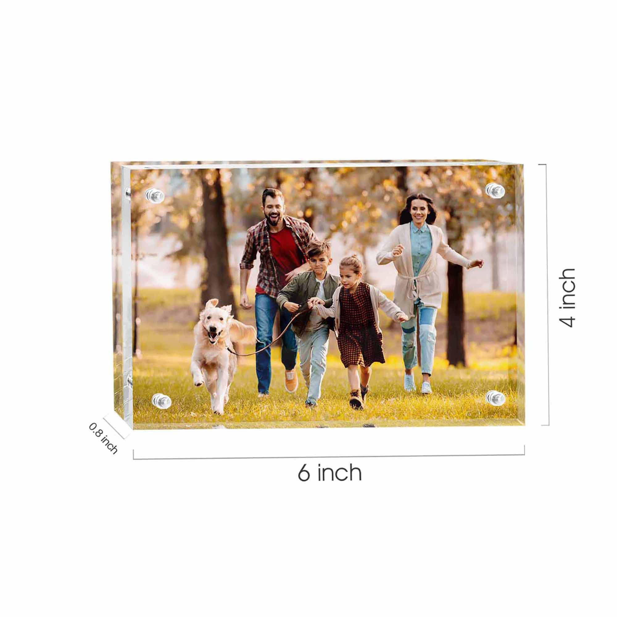 Custom 6x4 Acrylic Photo Frame - Double Sided Magnetic for Home & Gifts