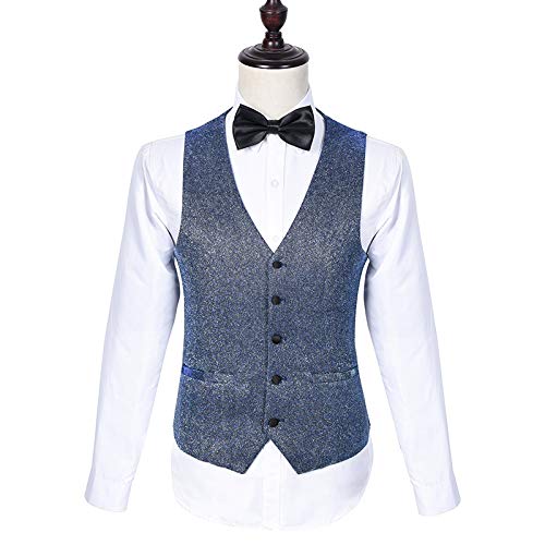 Premium 3-Piece Navy Blue Shawl Lapel Slim Fit Tuxedo Suit Set for Men - Wedding, Prom, Groom, Formal Events - Shiny Blazer, Vest & Pants for Special Occasions