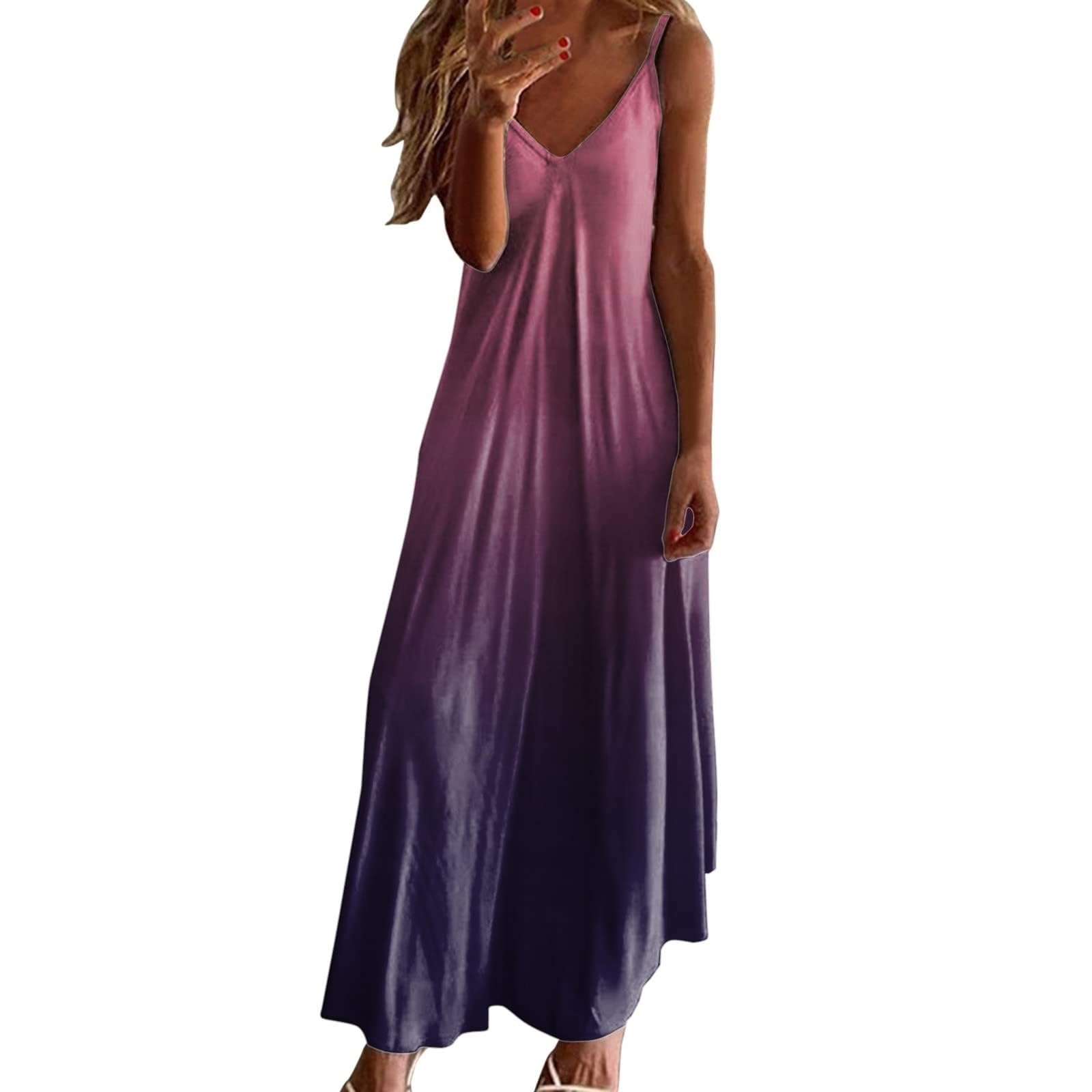 Women's Floral Boho Maxi Dress - Sleeveless Loose V-Neck Summer Sundress for Vacation & Beach | Casual Wear for Outings, Parties & Travel 2025