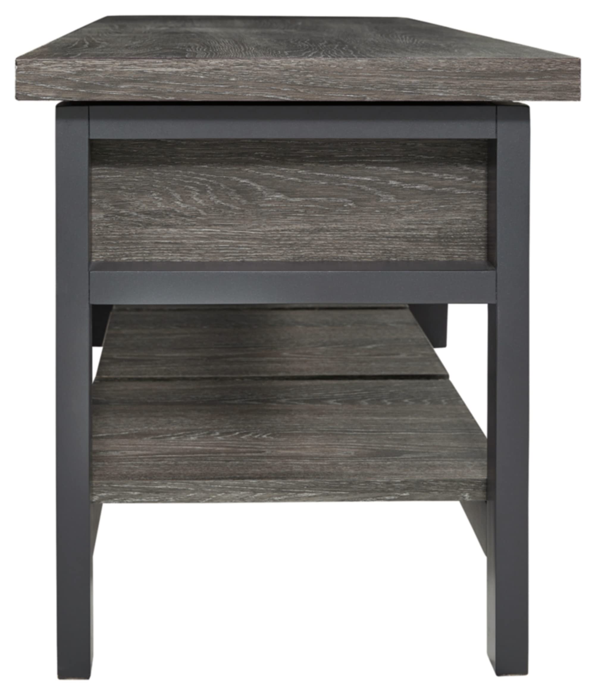 Signature Design by Ashley Rhyson Rustic Farmhouse Storage Bench - Brown Wooden Entryway Bench with Lift-Up Seat for Shoe Storage | Perfect for Mudroom, Living Room & Bedroom Organization