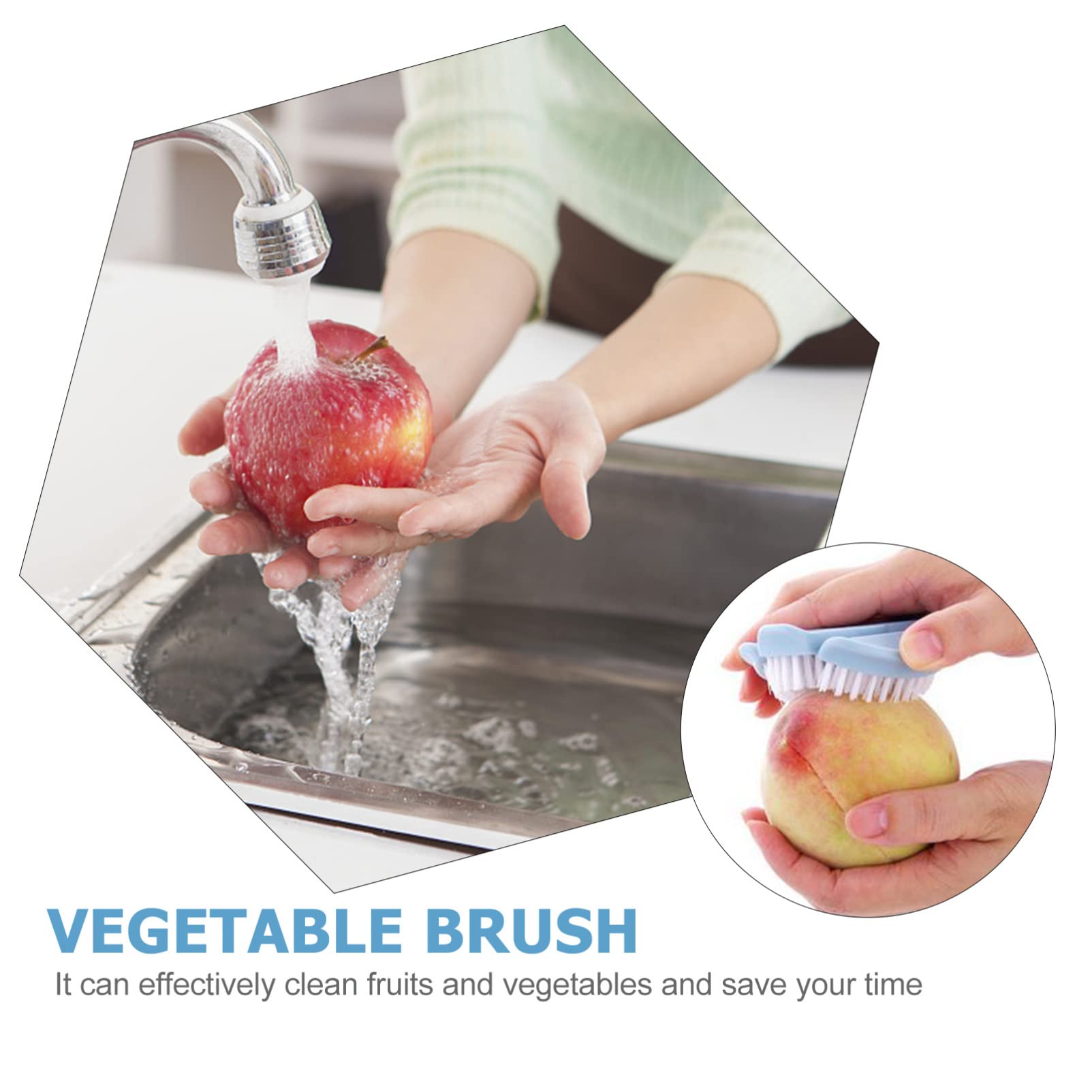 Baluue 3-Pack Plastic Cleaning Scrubber Brush Set for Fruits, Vegetables, Pans & Pots – Durable Kitchen Scrubber for Effortless Cleaning | Perfect for Home, Restaurant & Outdoor Use