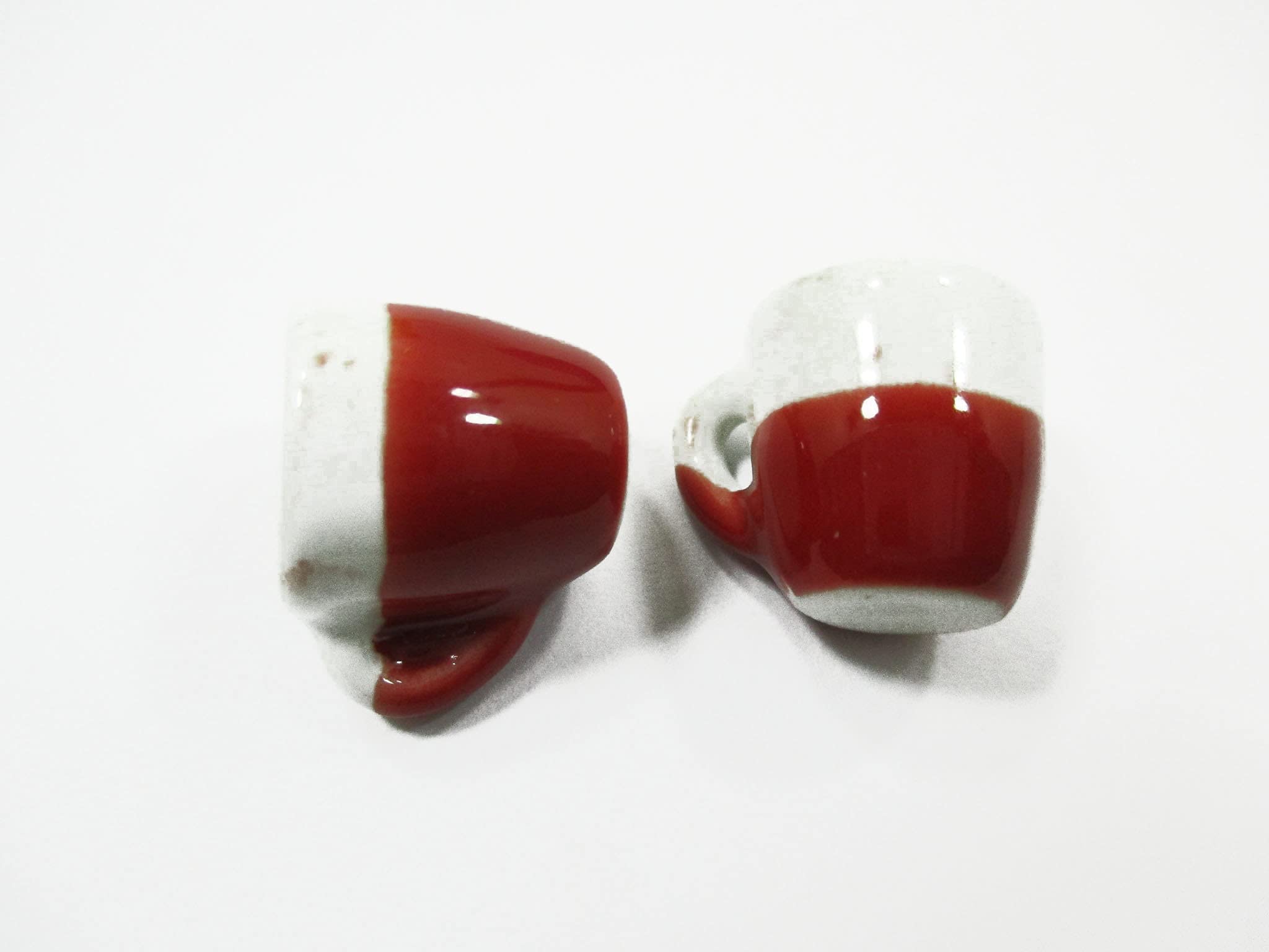 10-Piece Red Ceramic Miniature Mug Set - Dollhouse Kitchen Accessories & Christmas Decor - Perfect for Miniature Displays, DIY Projects, and Holiday Gift Giving