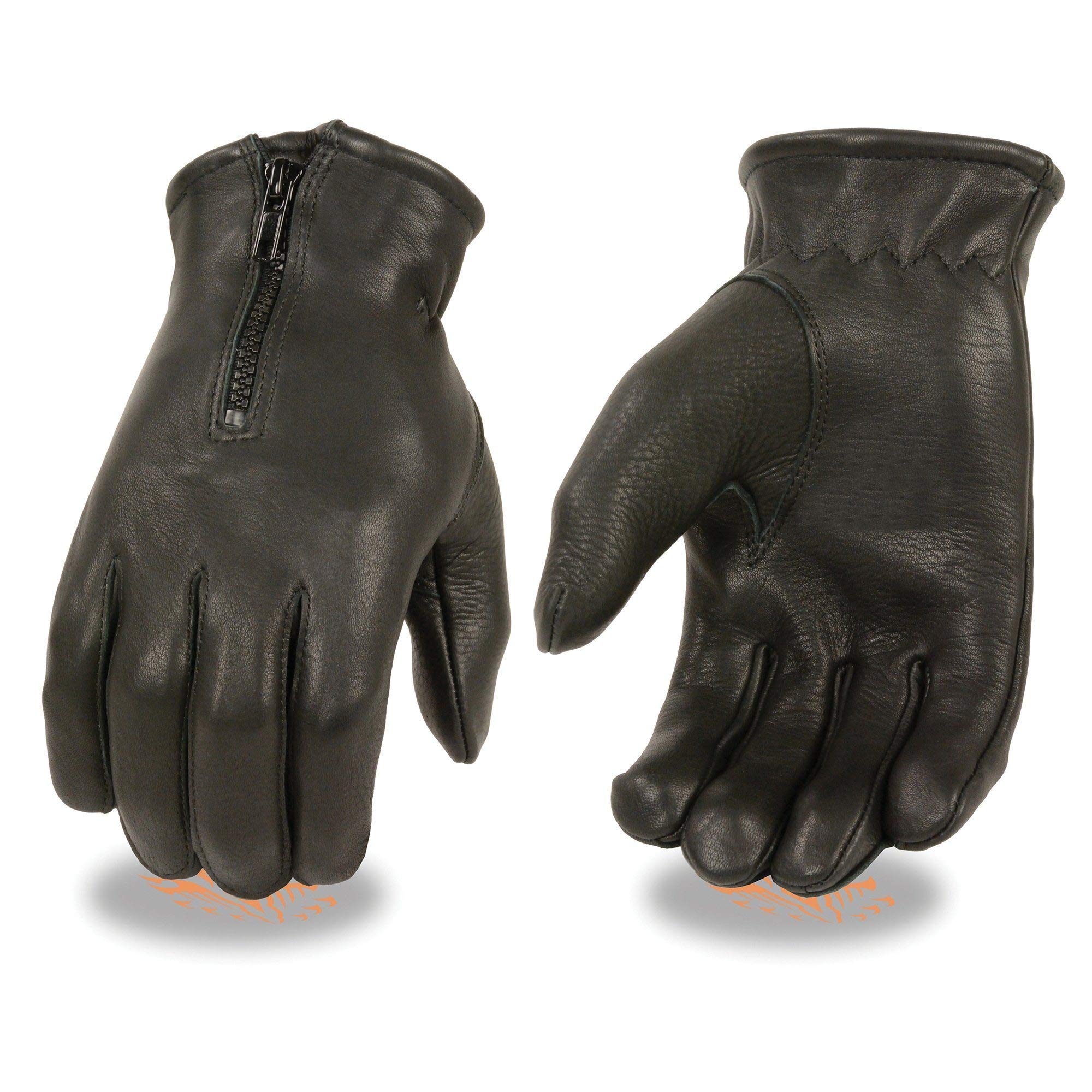 Milwaukee Leather SH867 Men's Black Deerskin Unlined Work Gloves for Motorcycle Riding, Construction & Outdoor Activities