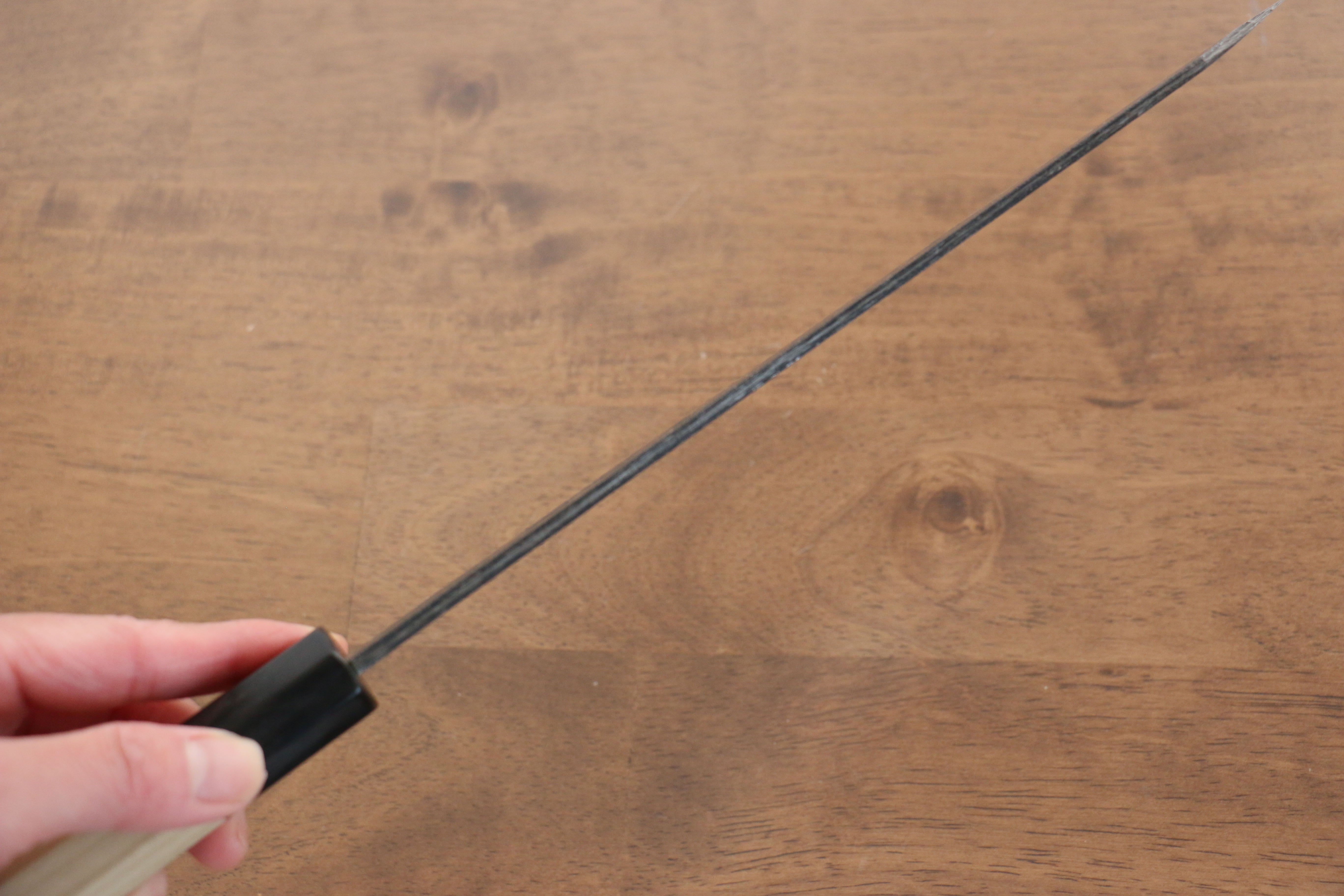 Premium Kikuzuki White Steel No.2 Black Kiritsuke Gyuto Knife 240mm - Japanese Chef Knife with Magnolia Wood Handle - Perfect for Sushi, Meat Slicing & Professional Kitchen Use