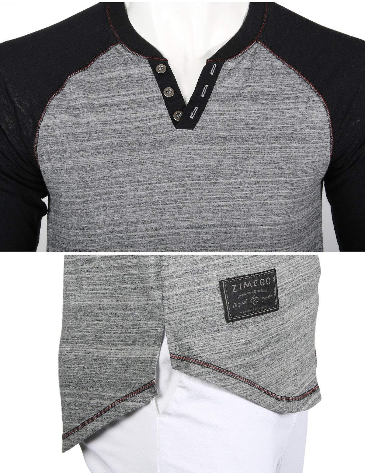 ZIMEGO Men's Long Sleeve V-Neck Henley Shirt - Slim Fit Casual T-Shirt for Everyday Wear, Work & Date Night Outfits