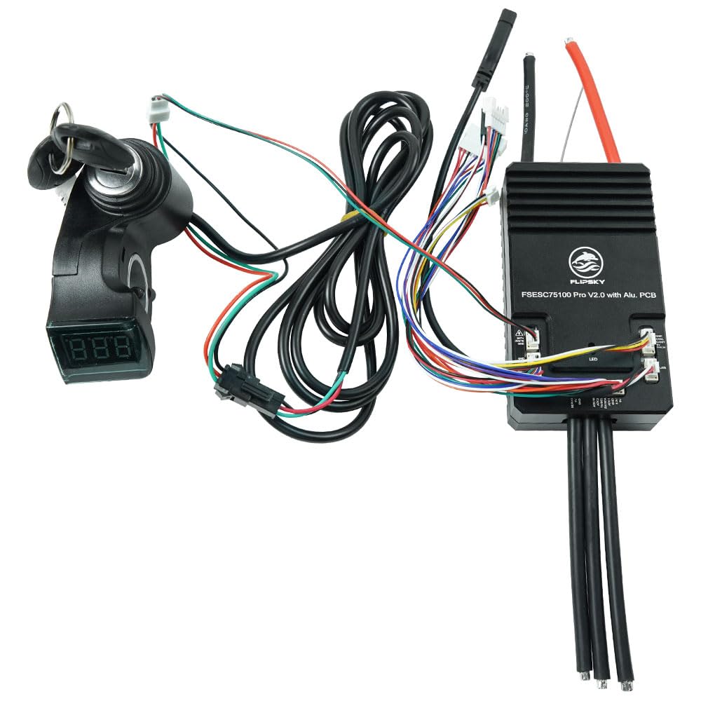 FLIPSKY 75100 Pro V2.0 VESC Speed Controller - Aluminum PCB with Key Switch for Electric Skateboard, Scooter & Ebike | High Performance Motor Control for DIY Electric Vehicles & Personal Transportation