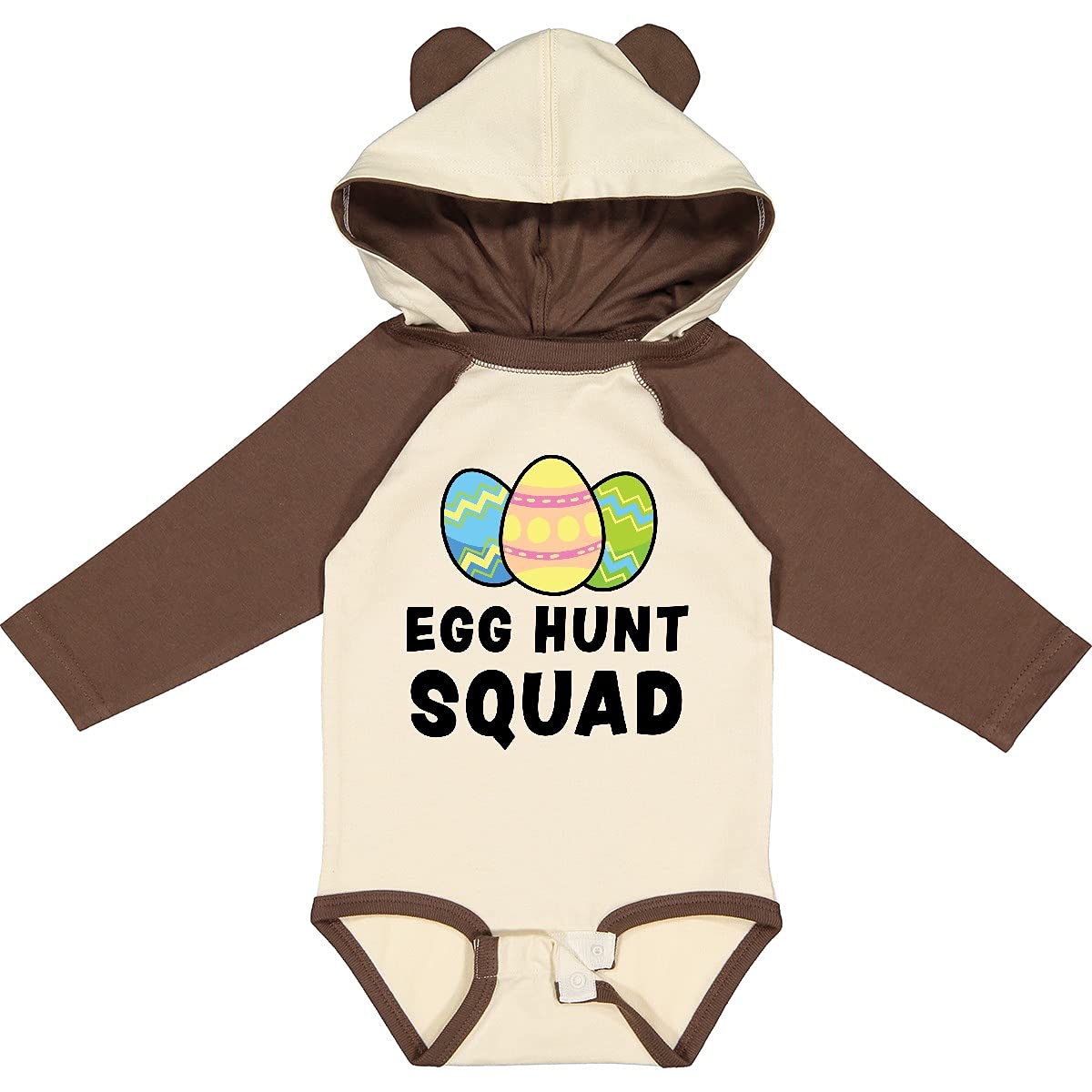 Inktastic Easter Egg Hunt Squad Baby Long Sleeve Creeper - Adorable Easter Outfit for Boys & Girls, Holiday Family Matching Pajamas, Spring Photoshoot & Egg Hunting Activities