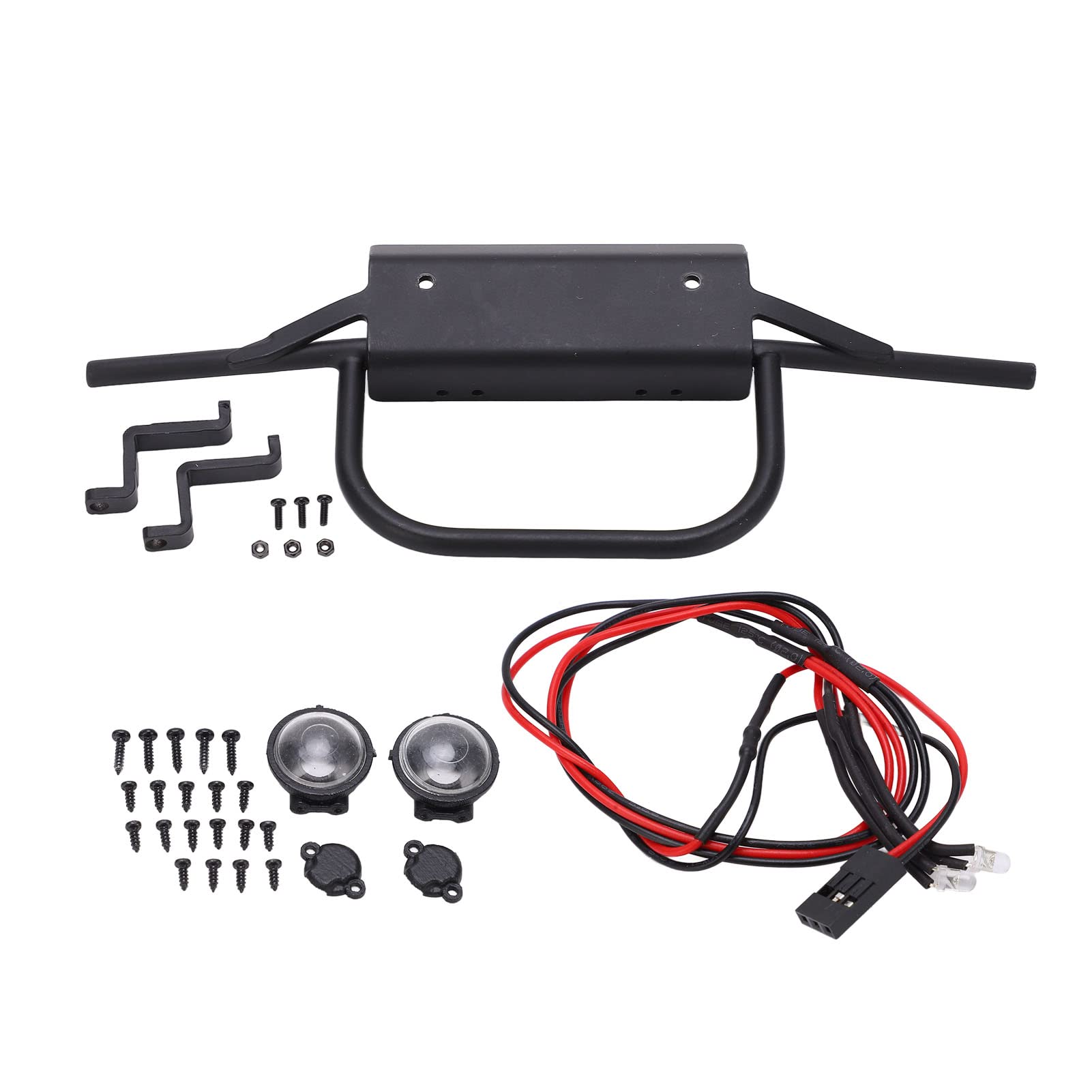 Talany High Strength Metal Front Bumper with LED Headlights for 1:12 RC Cars - Easy Assembly, Anti-Rust Design Compatible with D99S & MN Models (R788C) - Perfect for Off-Road Racing and RC Car Upgrades