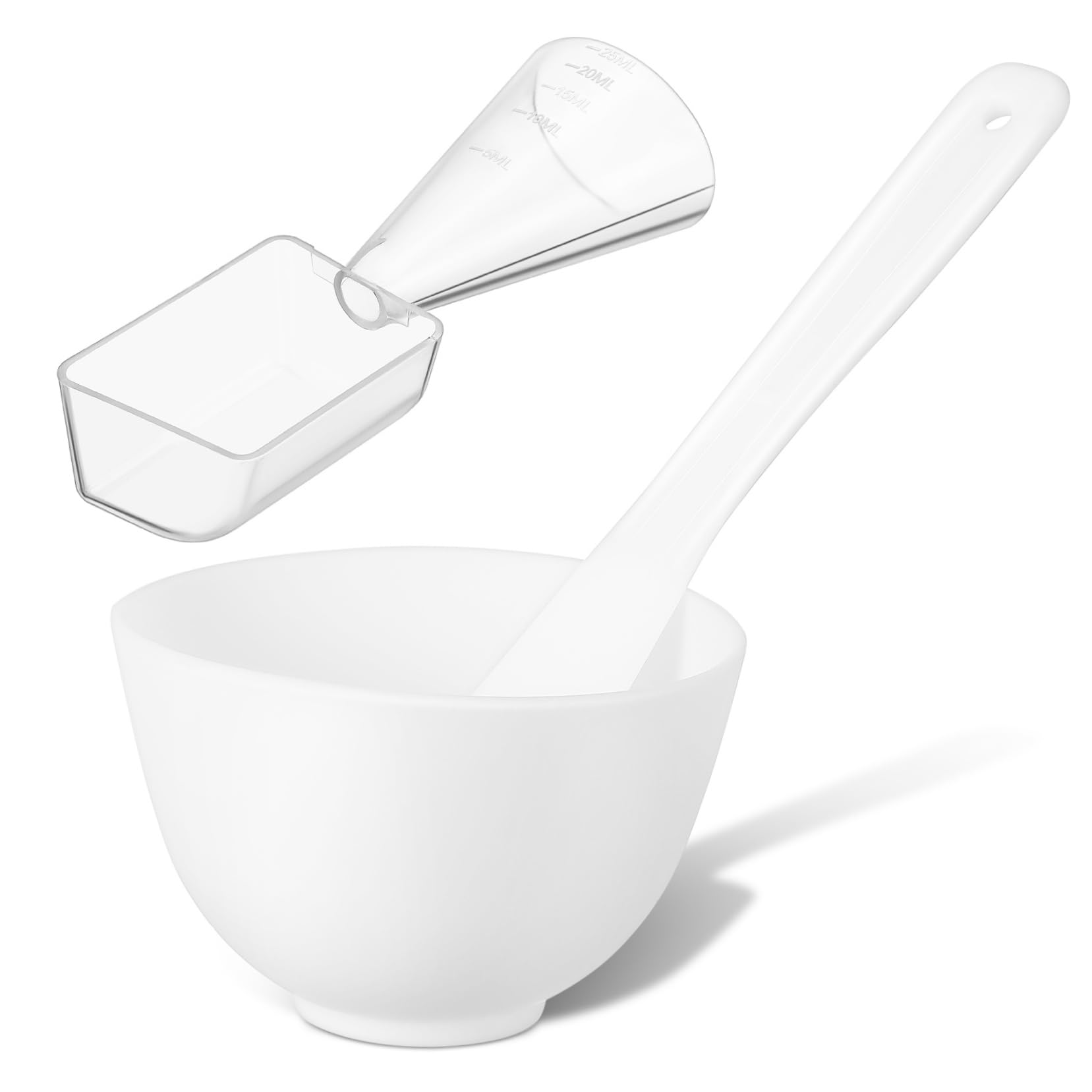 Premium Silicone Facial Mask Mixing Bowl Set - DIY Skincare Tool for Mud Masks, Creams & Serums - Perfect for At-Home Spa & Professional Salon Use - White