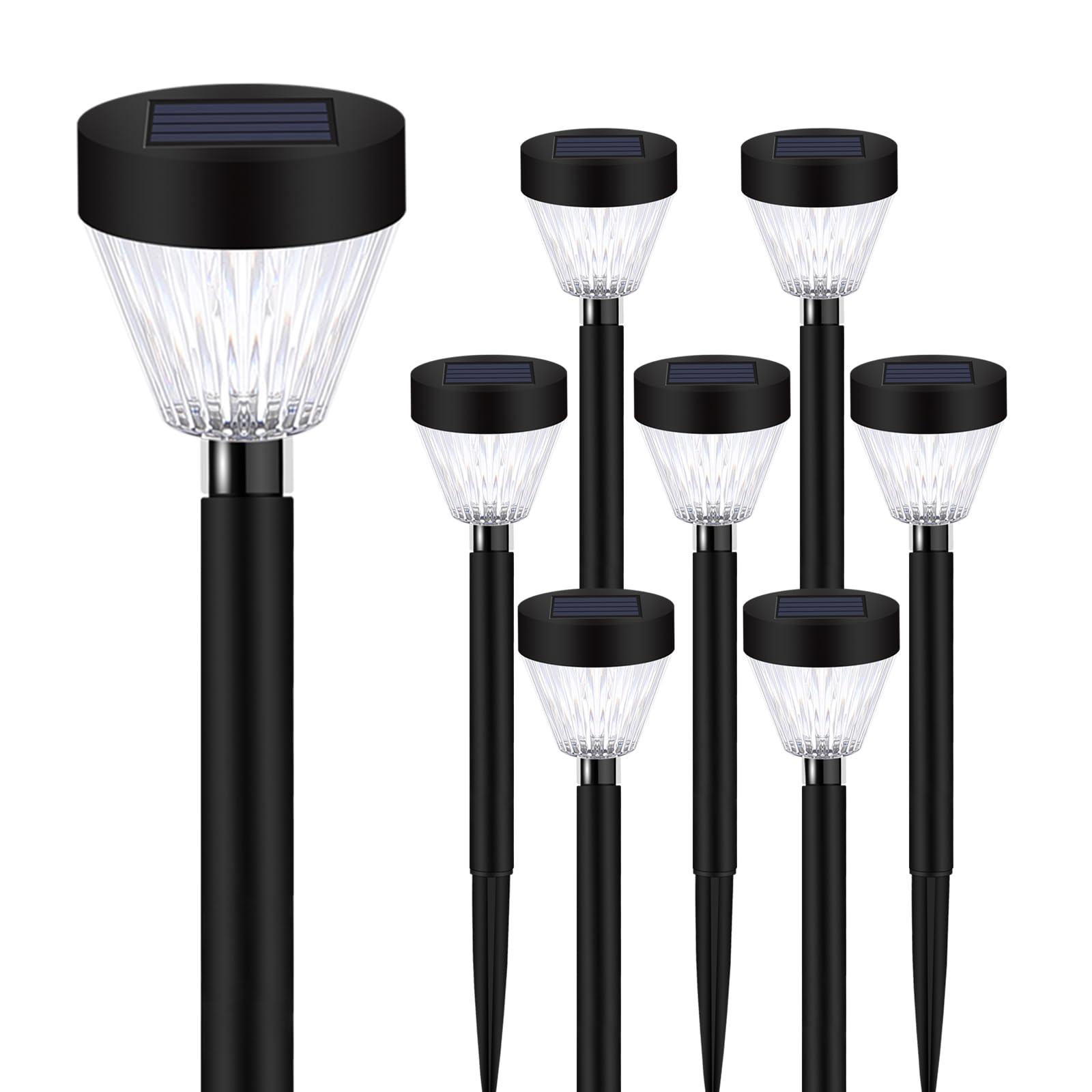 8 Pack Solar Outdoor Lights - Waterproof LED Garden Lights with Auto On/Off for Yard, Patio, Walkway | Warm White Solar Powered Landscape Lighting for Pathways, Driveways & Backyard Decor