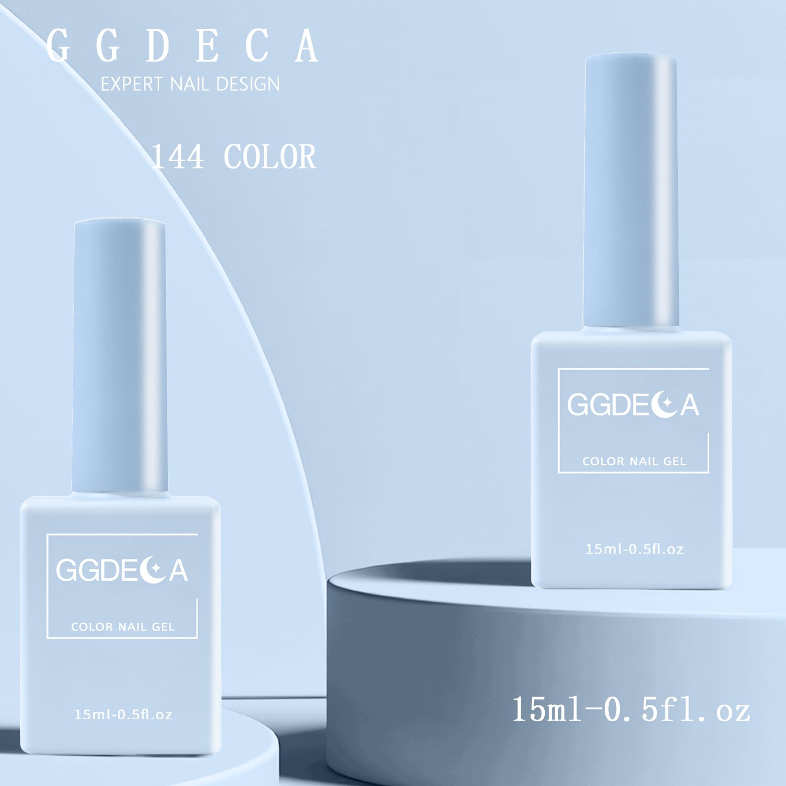 15ml Light Blue Gel Nail Polish - Pastel Blue UV Soak Off Nail Gel with High Gloss Finish | DIY French Manicure & Salon Quality | Perfect for Spring Nails, Bridal Party, and Special Occasions