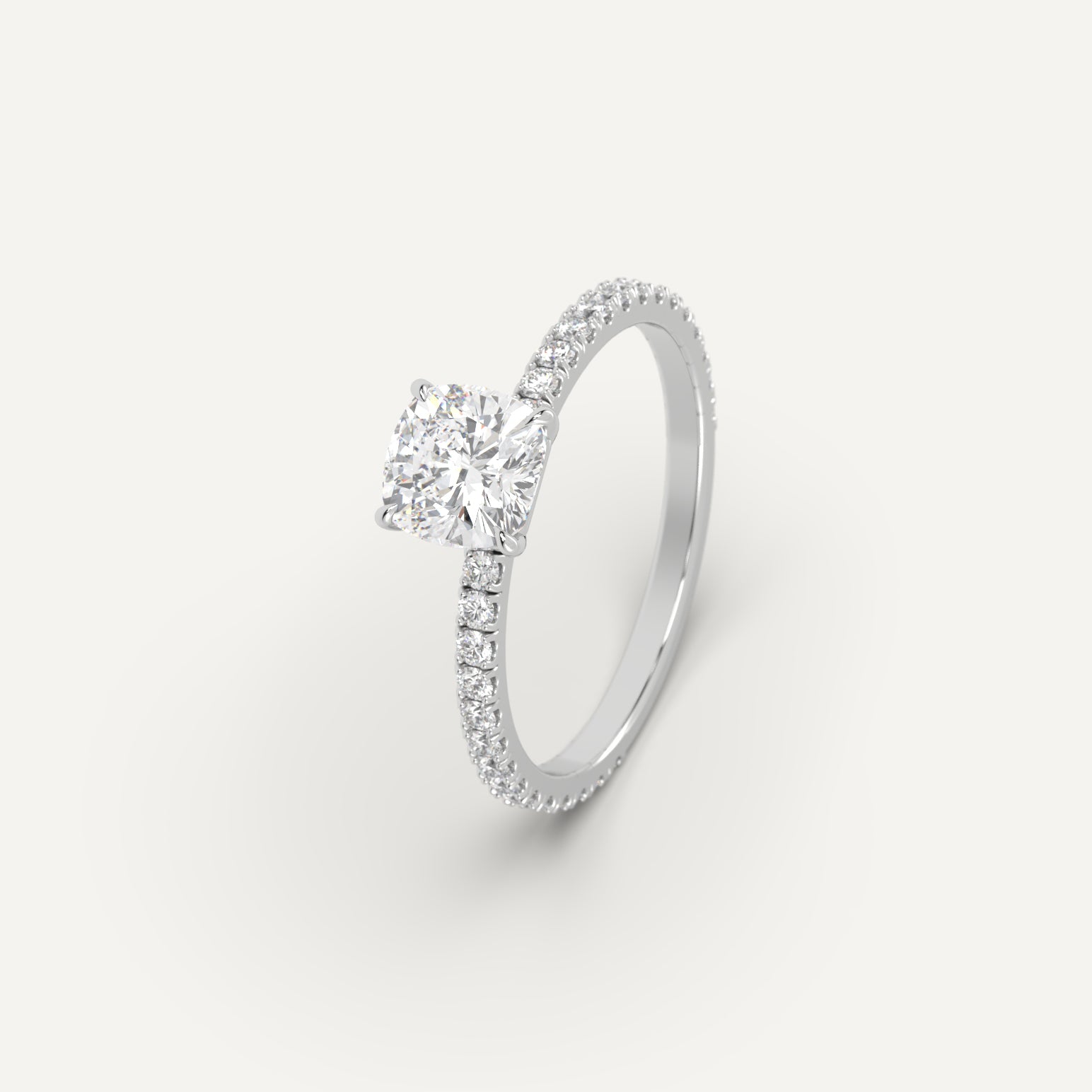 1 Carat Cushion Cut Diamond Ring - 14K White Gold Engagement Ring for Women, Perfect for Proposals, Anniversaries & Special Occasions