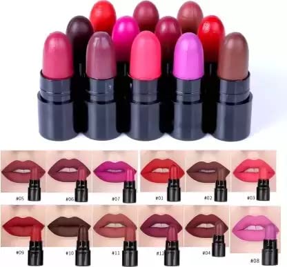 Beautiful Mini Lipstick Set - Multicolor Matte & Glossy Shades for Daily Makeup | Perfect for Everyday Wear, Parties & Special Occasions