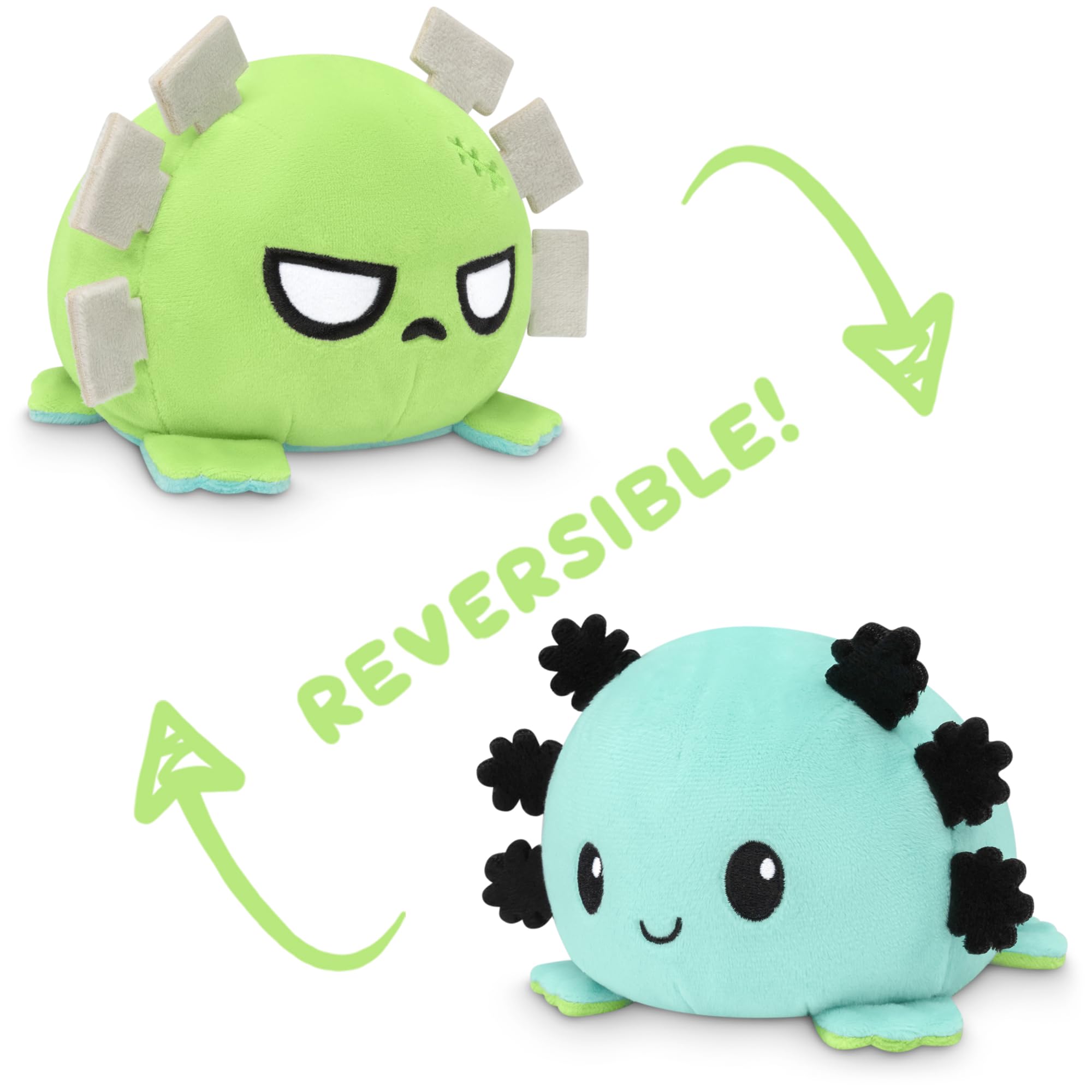 Original Reversible Axolotl Plushie - Cute Mood Changing Stuffed Animal Toy for Sensory Fidgeting | Perfect Halloween Gift for Kids & Adults | Great for Stress Relief, Home Decor and Cuddling