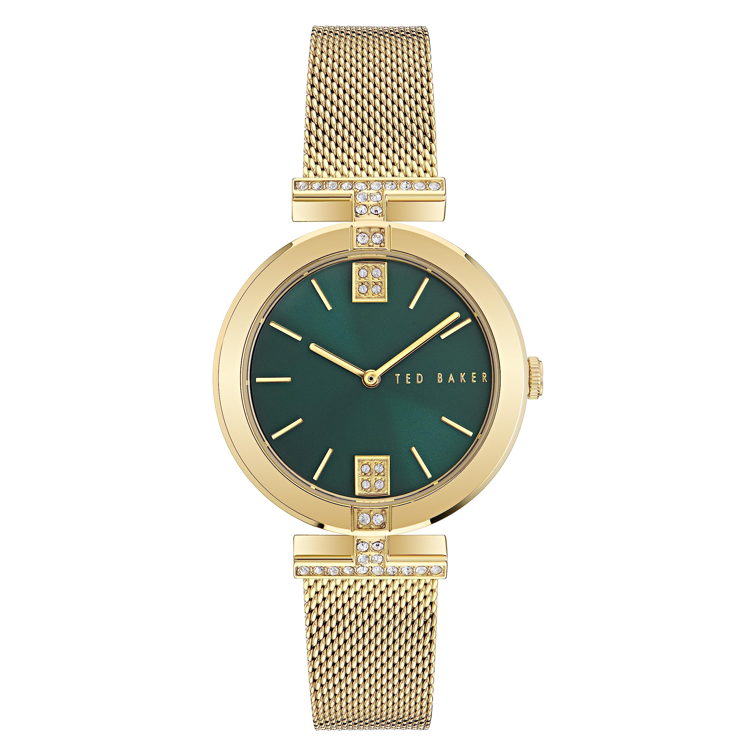 Ted Baker Women's Stainless Steel Yellow Gold Mesh Band Watch BKPDAF3059I - Elegant Dress Watch for Office, Party & Special Occasions