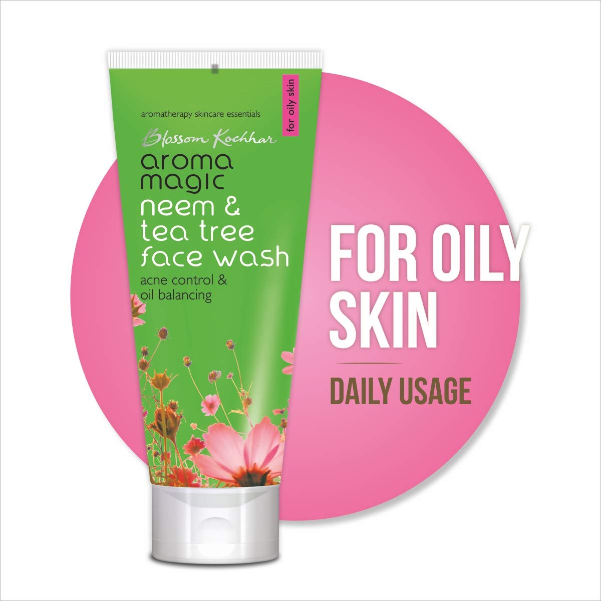 **Aroma Magic Neem & Lavender Face Wash 100ml with SPF 30 Sunscreen Lotion – Natural Skincare for Acne & Sun Protection – Perfect for Daily Cleansing & Outdoor Activities**