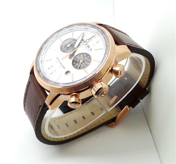 Brera 'Dinamico' BRDIC4406 Men's Chronograph Leather Strap Watch - 44mm Waterproof Dress Watch for Business, Casual & Formal Occasions | Lexor Miami Collection