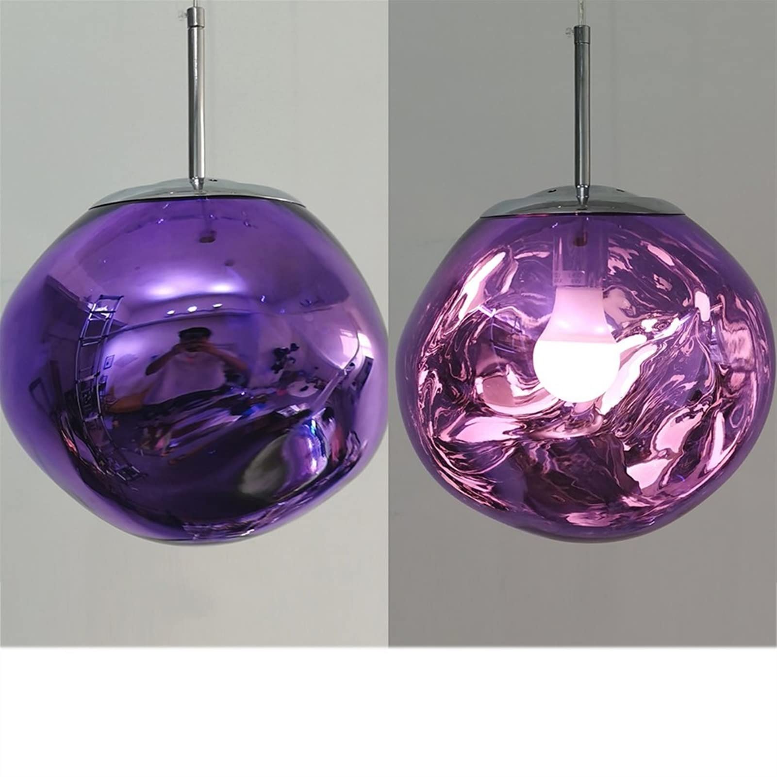 Modern LED Pendant Chandelier Lighting - Creative Industrial PVC Lava Lamp for Ceiling Decor (30CM, Purple) - Perfect for Loft, Bar, Cafe & Home Hanging Light Fixtures