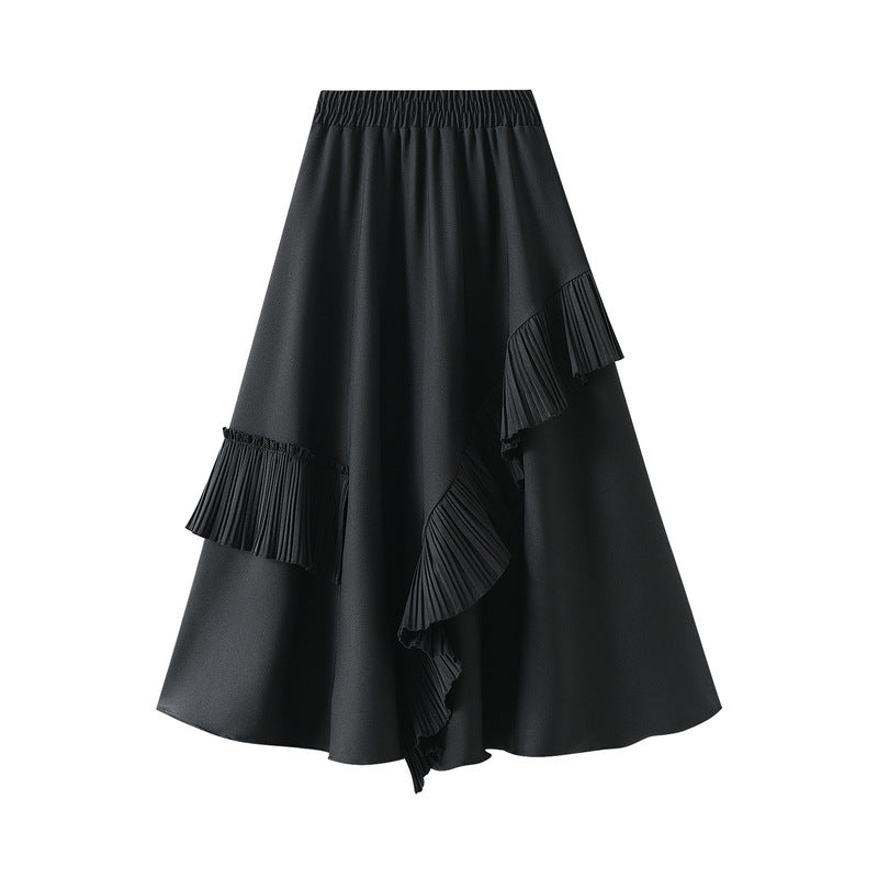 Women's A-Line Mid-Length Irregular Skirt - Stylish & Unique Design for Casual Wear, Office & Date Nights