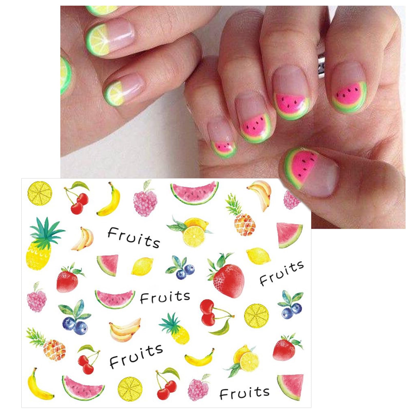 16 Sheets Kids Nail Stickers - Cute 3D Self-Adhesive Nail Art Decals with Flowers, Leaves, Animals & Fruits Designs for Girls & Toddlers | DIY Manicure for Parties, Playdates & Dress-Up Fun