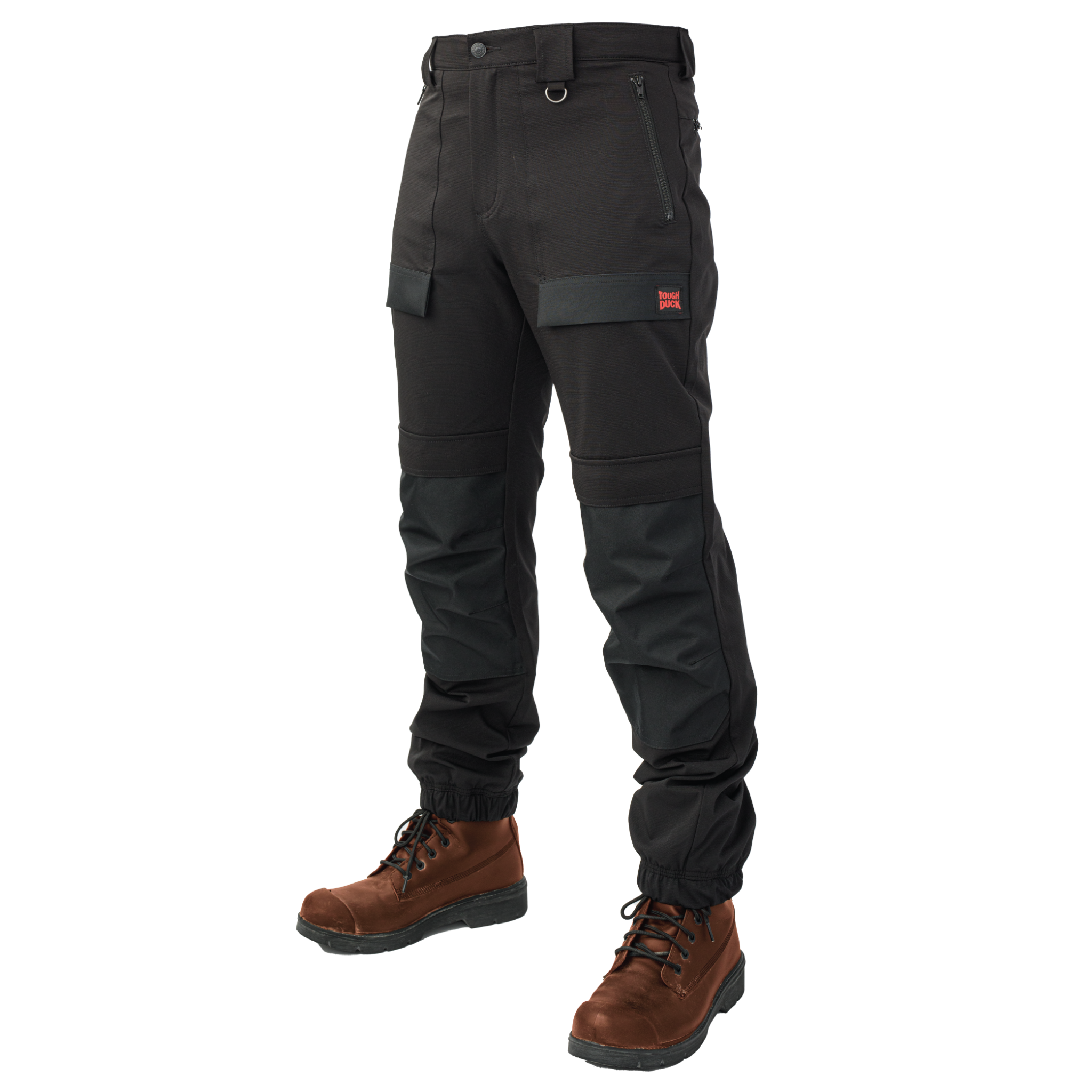 Tough Duck Comfort Fit Free Flex Jogger Pants with Tapered Leg - WP14 | Durable Work Joggers for Men | Perfect for Construction, Landscaping & Outdoor Activities
