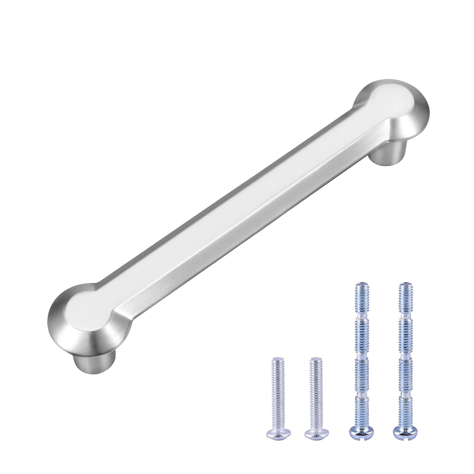 WEAVERBIRD 4 Pack 3-3/4 Inch (96mm) Satin Nickel Cabinet Handles - Brushed Nickel Drawer Pulls for Kitchen Cabinets, Cupboards & Dressers | Durable Cabinet Hardware for Modern Home & Office Use