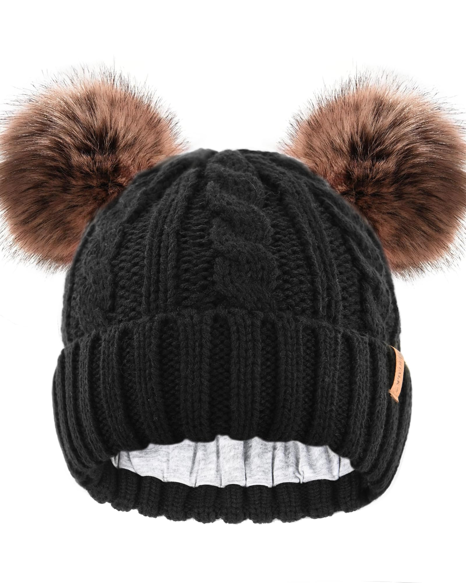 FURTALK Toddler Winter Hat for Girls & Boys - Soft Faux Fur Pom Pom Beanie - Warm Baby & Kids Hat for Cold Weather - Perfect for Snow Play, Outdoor Activities & Winter Fashion
