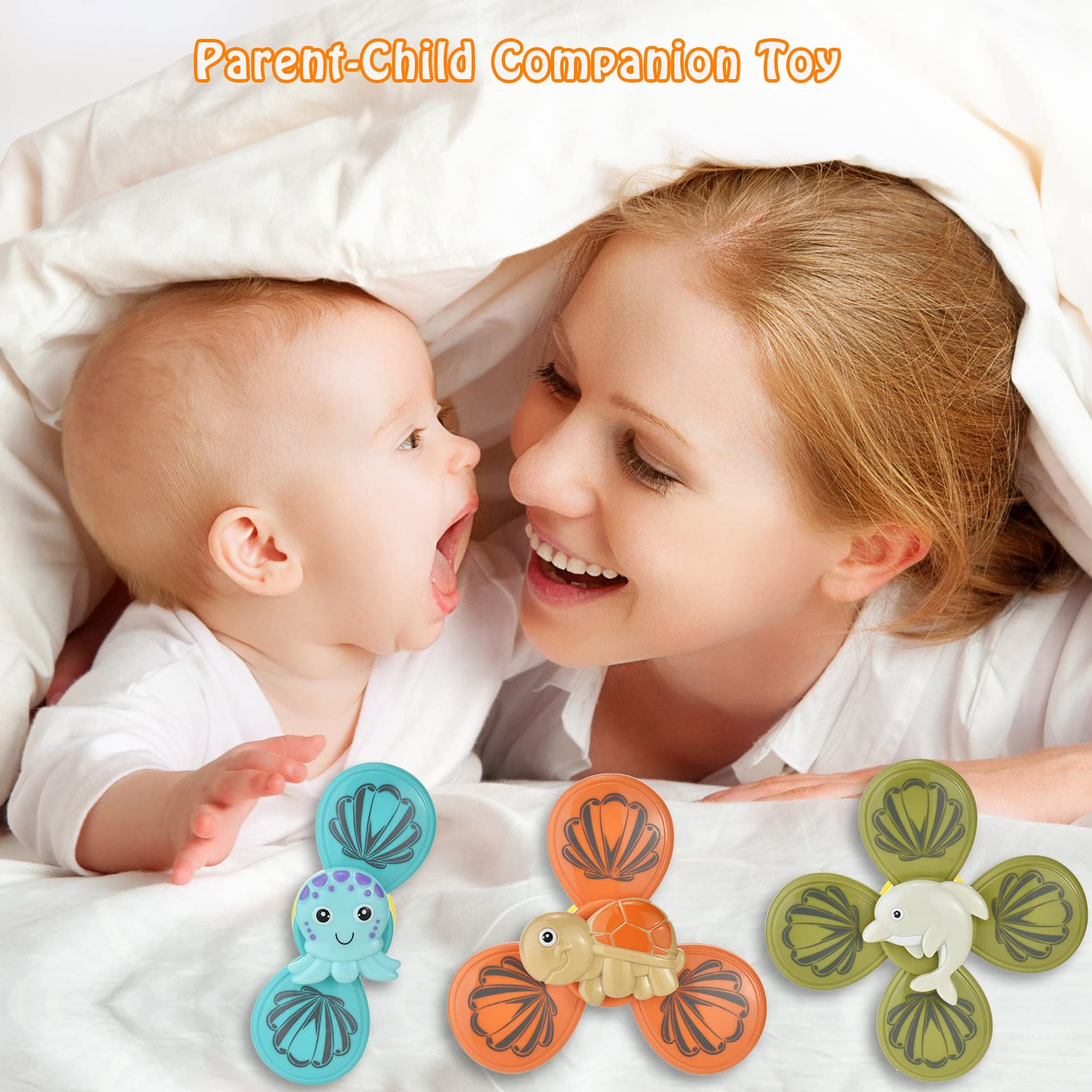 Best Suction Cup Fidget Spinner Toys for 1-5 Year Old Kids - Sensory Bath Toys for Babies 0-12 Months - Perfect Birthday Gift for Toddlers & Preschoolers - Fun Learning Toy for Bathtime, Playtime & Stress Relief