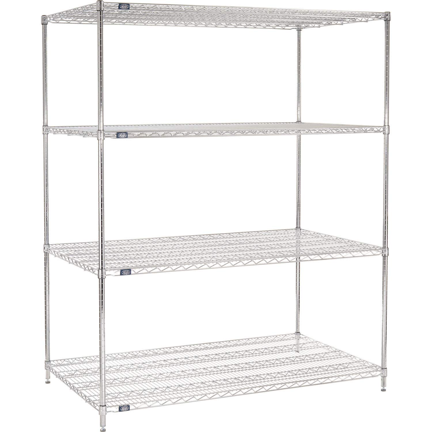 4-Tier Adjustable Chrome Wire Shelving Unit - 36x72x86 Inches - Heavy Duty Commercial Storage Rack for Kitchen, Pantry & Warehouse Organization (Model 36728C) | Perfect for Restaurant, Retail & Home Storage Solutions