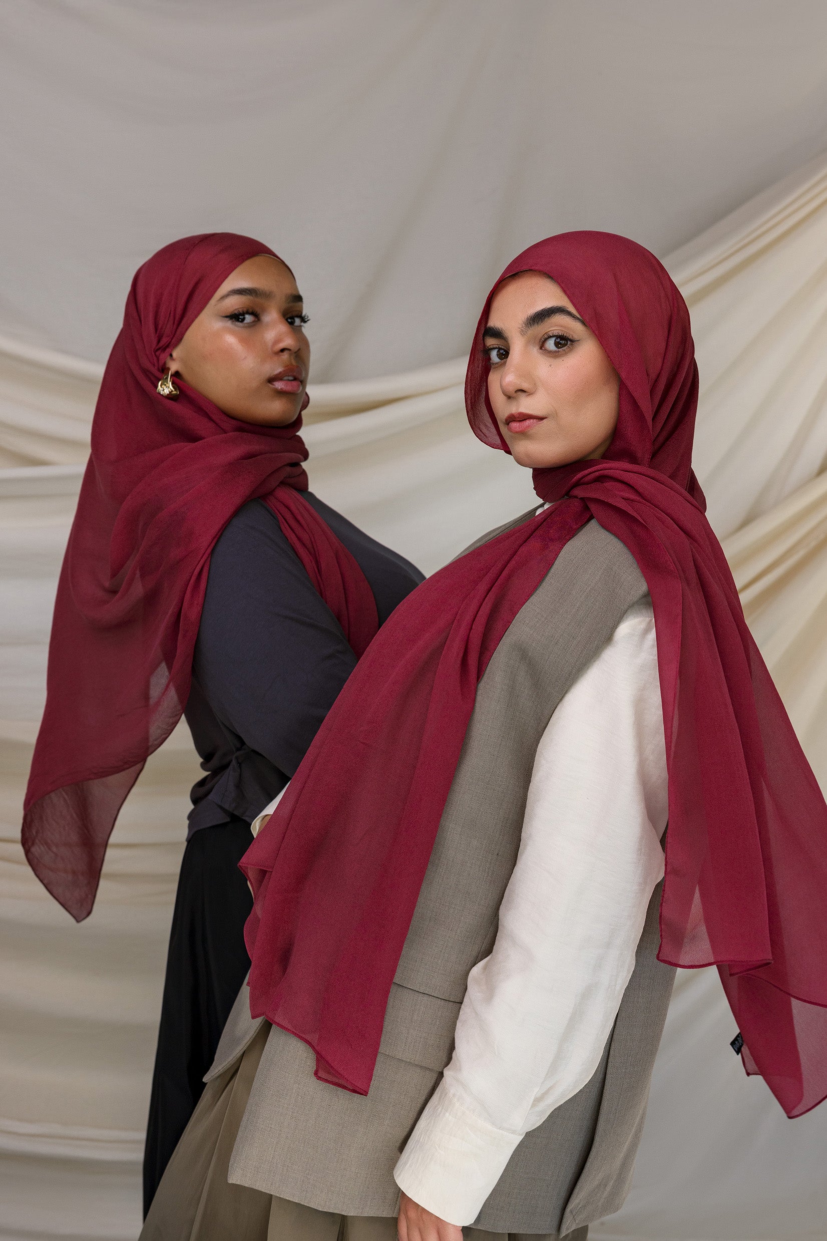 Tibetan Red Silk Chiffon Scarf - Lightweight & Elegant Shawl for Women - Perfect for Yoga, Meditation, and Boho Fashion Accessories