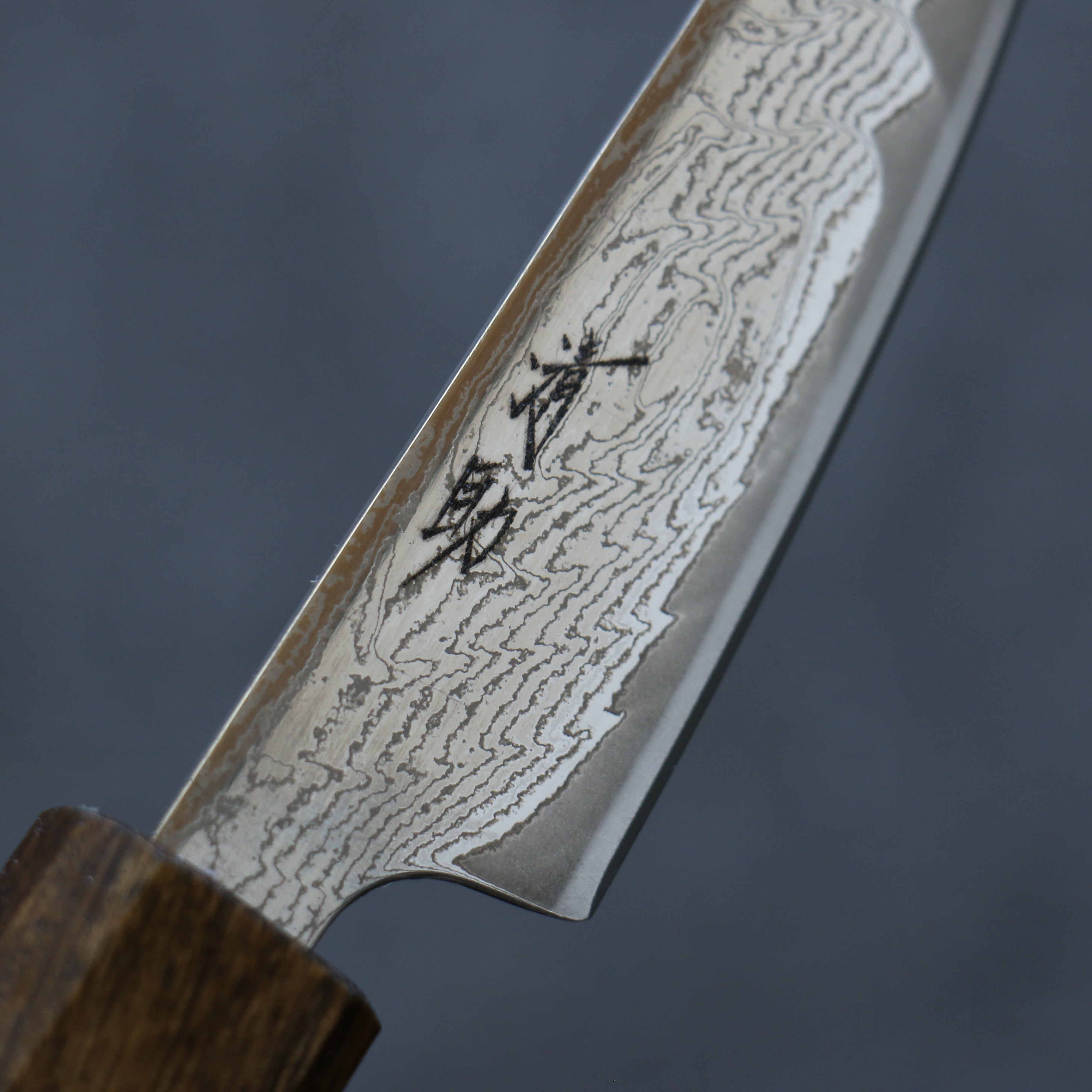 Premium Seisuke Nami AUS10 Damascus Petty Knife 80mm - Japanese Mirrored Finish Utility Knife with Oak Handle - Perfect for Slicing, Peeling & Precision Kitchen Tasks