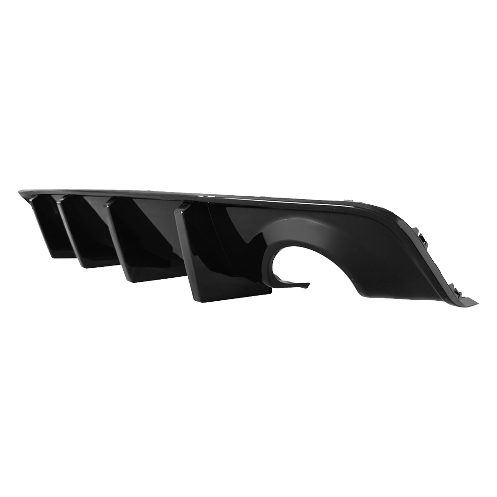 FREEMOTOR802 Rear Diffuser for 2020-2023 Dodge Charger Widebody - Gloss Black PP Bumper Lip with 4 Fins & Side Apron Spats | IKON Style Upgrade | Enhances Aerodynamics & Sporty Look for Street Racing & Car Shows