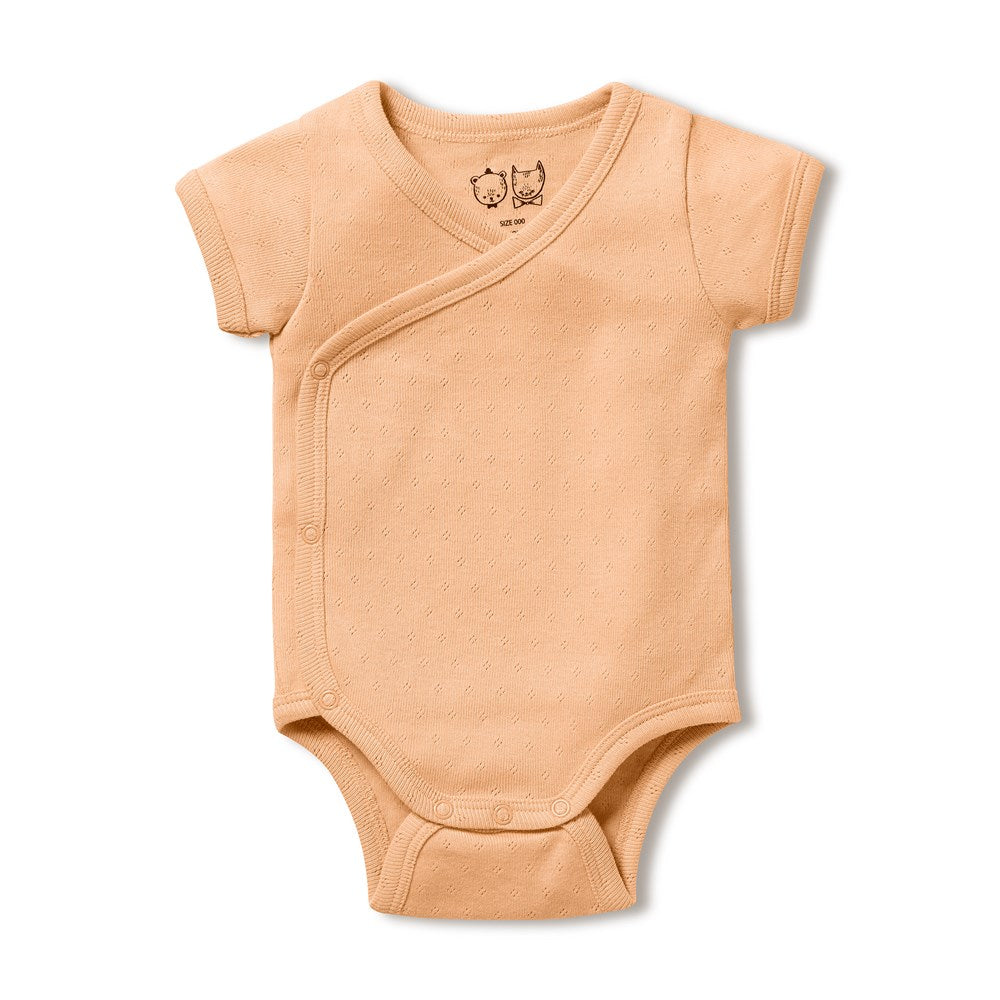 Organic Pointelle Kimono Bodysuit - Soft Breathable Baby Onesie for Newborns & Infants | Perfect for Nursery, Playtime & Photo Shoots