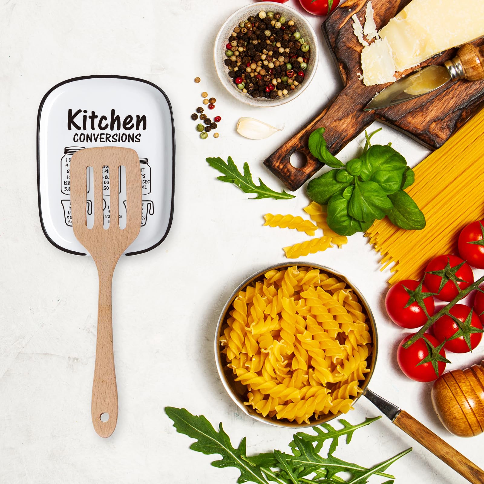 Funny Kitchen Measurement Conversion Chart Spoon Rest - Heat Resistant Large Spoon Holder for Stove & Counter - Perfect Gift for Chefs, Parents & New Homeowners - Ideal for Cooking, Baking & Kitchen Organization