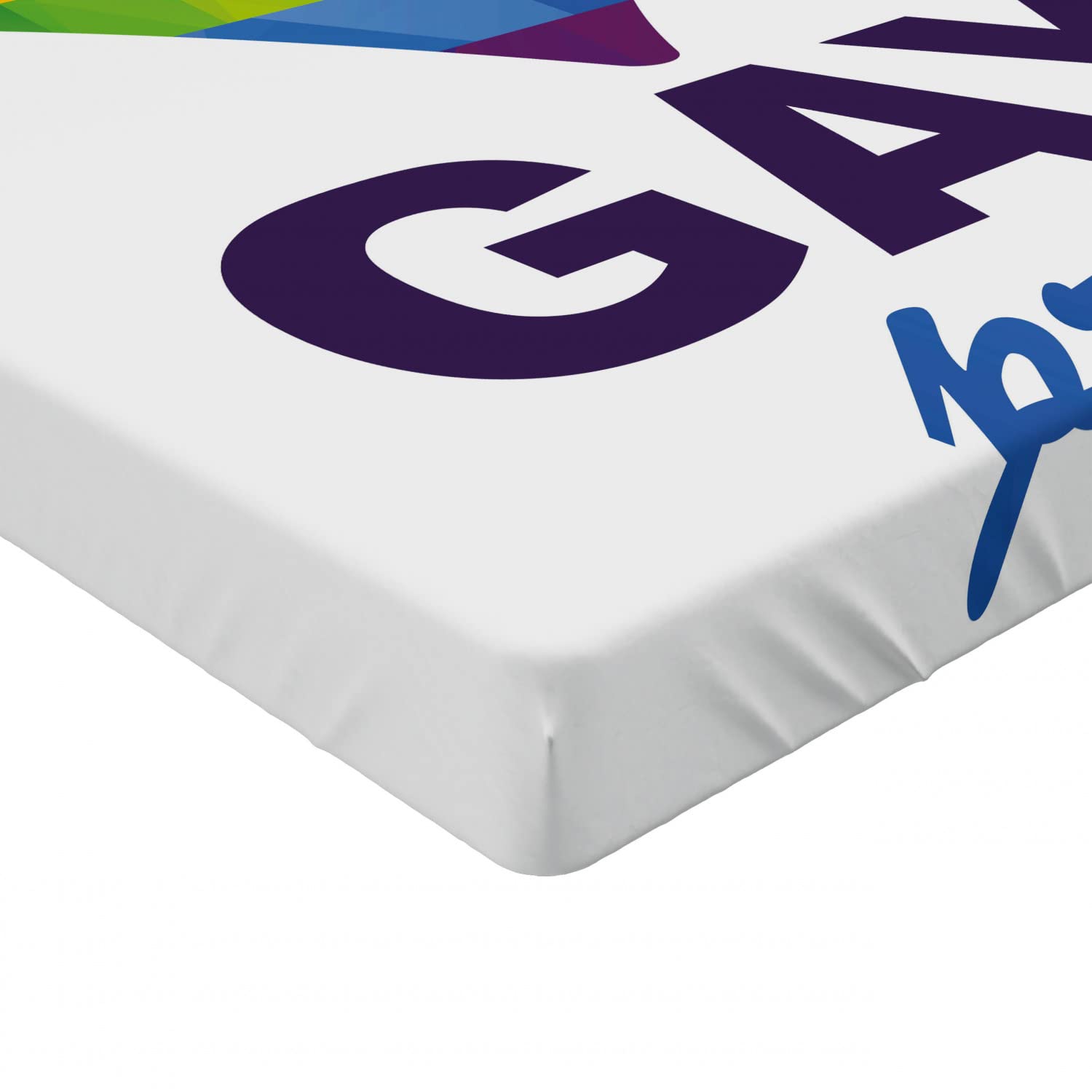Ambesonne Pride Fitted Sheet - Polygonal Gay Rainbow Heart LGBT Love Design, Deep Pocket Twin Size Bed Sheet for Comfort | LGBTQ+ Community, Romantic Bedroom Decor, Dorm Essentials