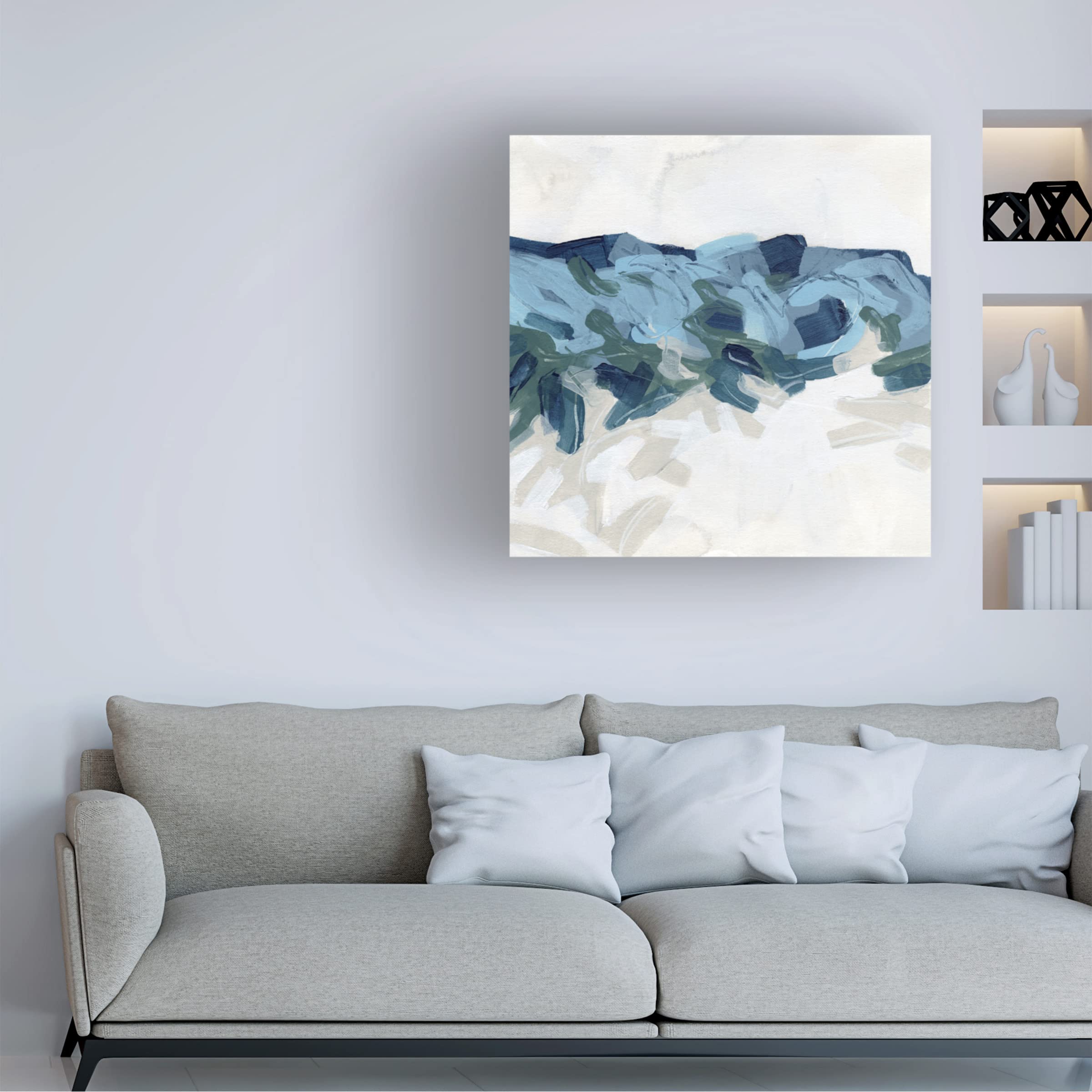 Trademark Fine Art 'Mountain Strata I' Canvas Wall Art Print by June Erica Vess - Nature Landscape Painting for Living Room, Bedroom & Office Decor