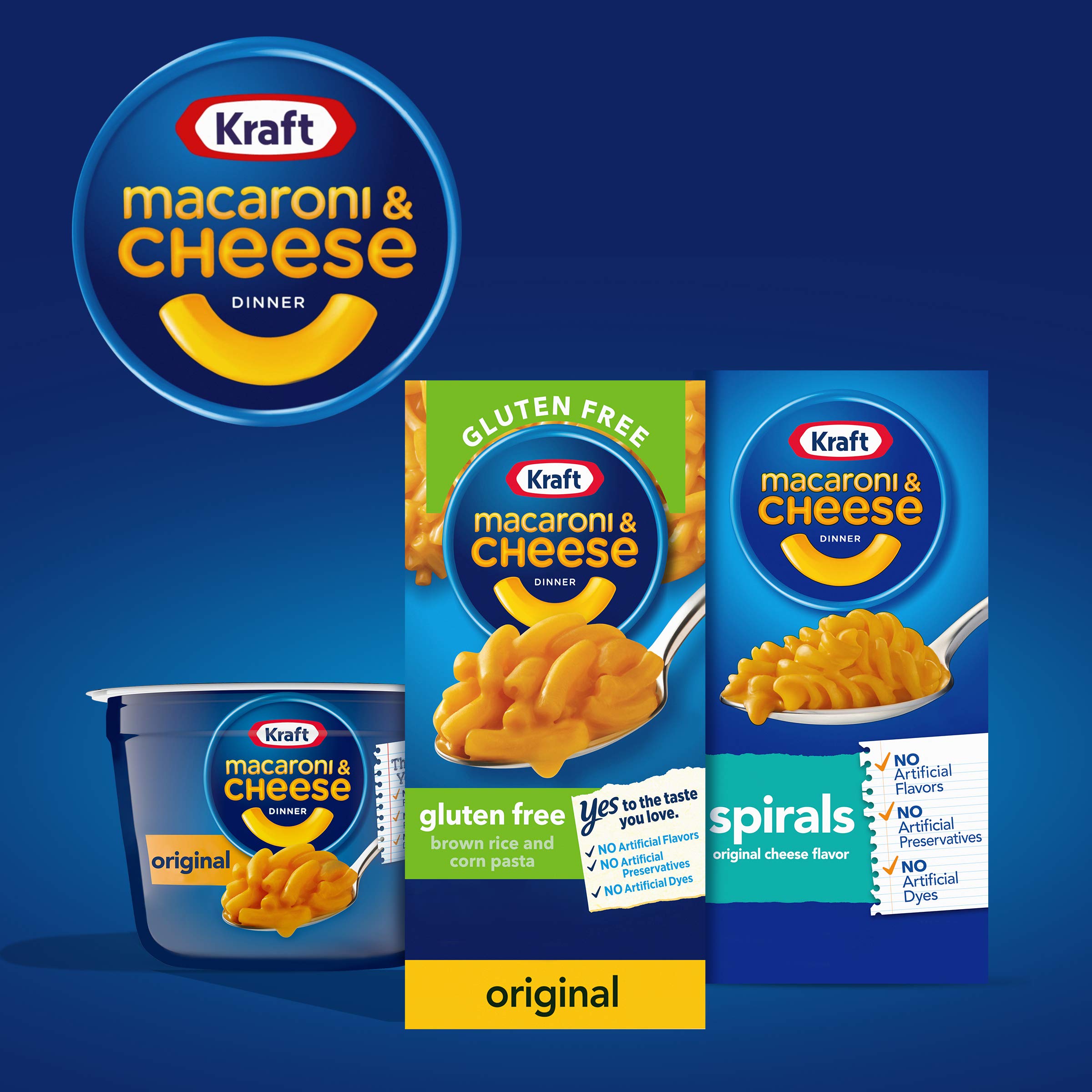 Gluten Free Kraft Macaroni and Cheese - 2 Pack | Vegan & Dairy Free Pasta | Quick Lunch, Kids Meals, and Comfort Food