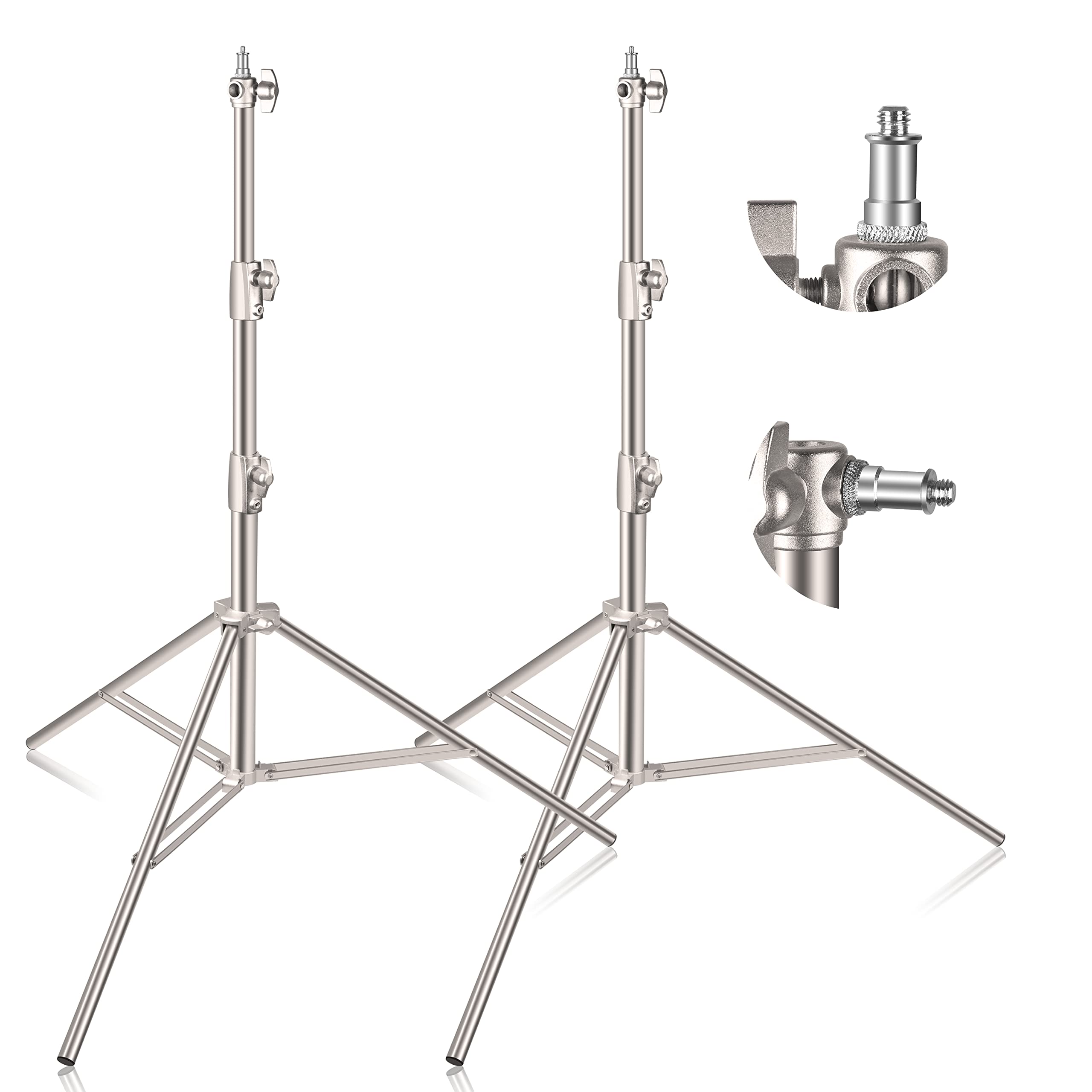 EMART 9.2ft/2.8m Professional Stainless Steel Light Stand with Spring Cushion - Heavy Duty Photography Tripod with 1/4