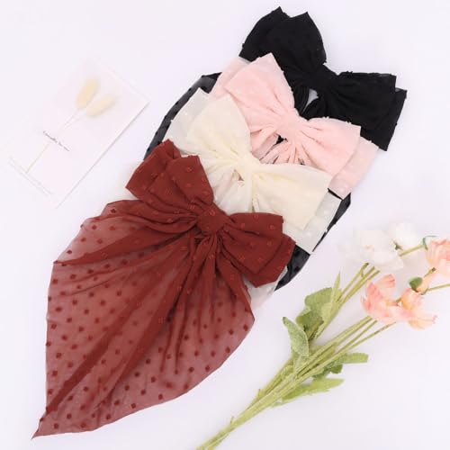 Chiffon Clips- Black, Burgundy, Beige, Light Pink