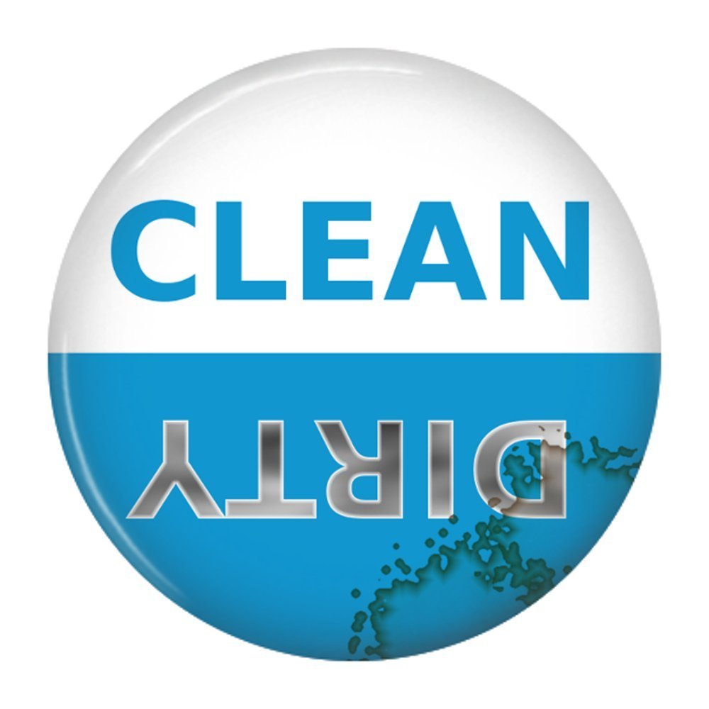 Dishwasher Magnet Sign - Clean/Dirty Indicator for Kitchen - Blue & White Plastic - 2.25 Inch - Fun Home Decor - Perfect for Apartments, Dorms & Family Homes