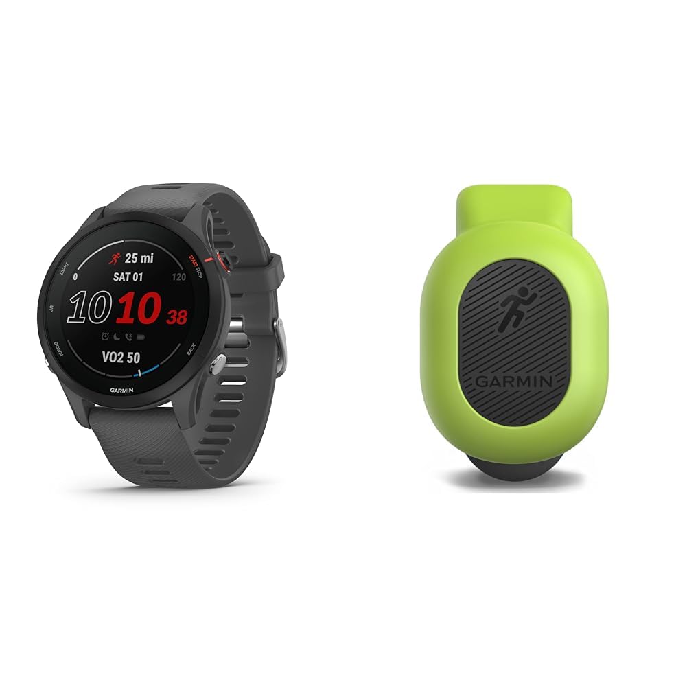Garmin Forerunner 255 GPS Running Smartwatch - Lightweight, Easy to Use with Running Dynamics Pod | Slate Grey | Perfect for Marathon Training, Outdoor Workouts & Fitness Tracking
