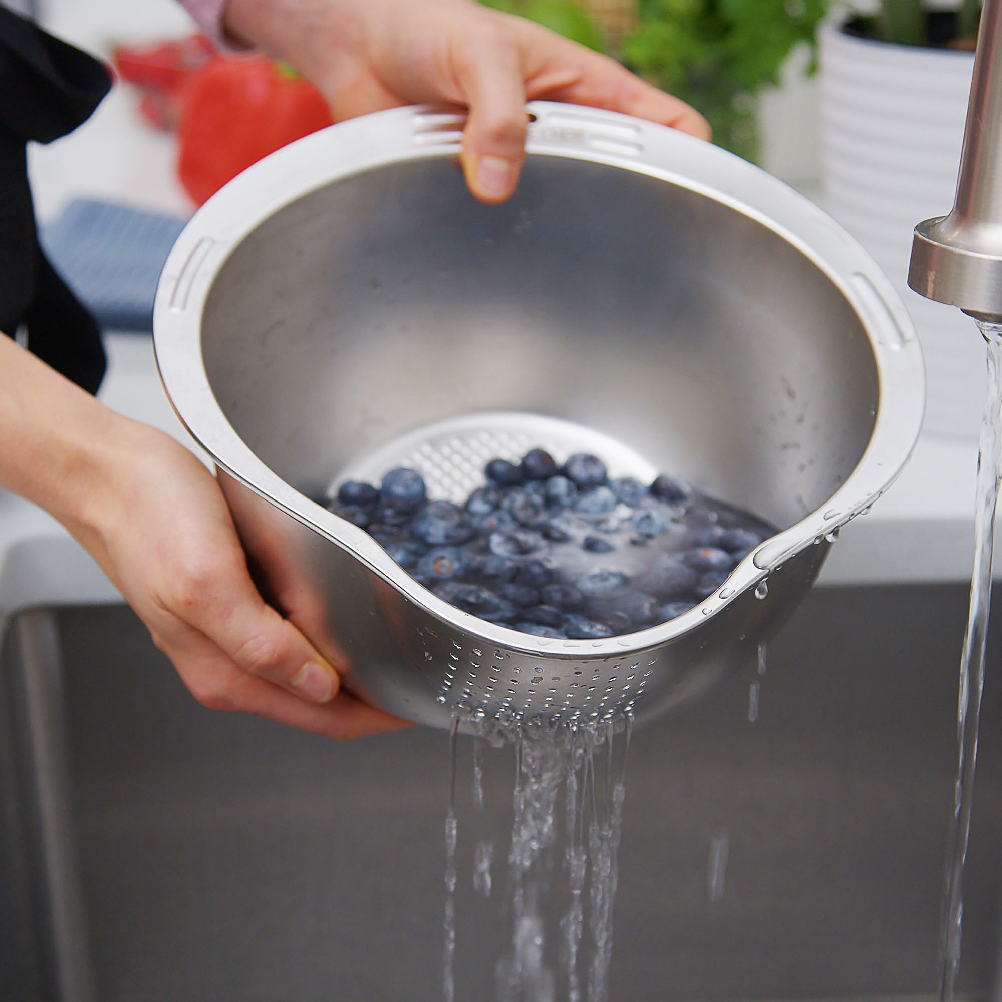 Premium Rice Washer, Colander & Strainer Set - 3-in-1 Kitchen Essential for Washing, Draining & Straining Rice, Pasta, Vegetables & Fruits - Perfect for Asian Cooking, Meal Prep & Healthy Eating
