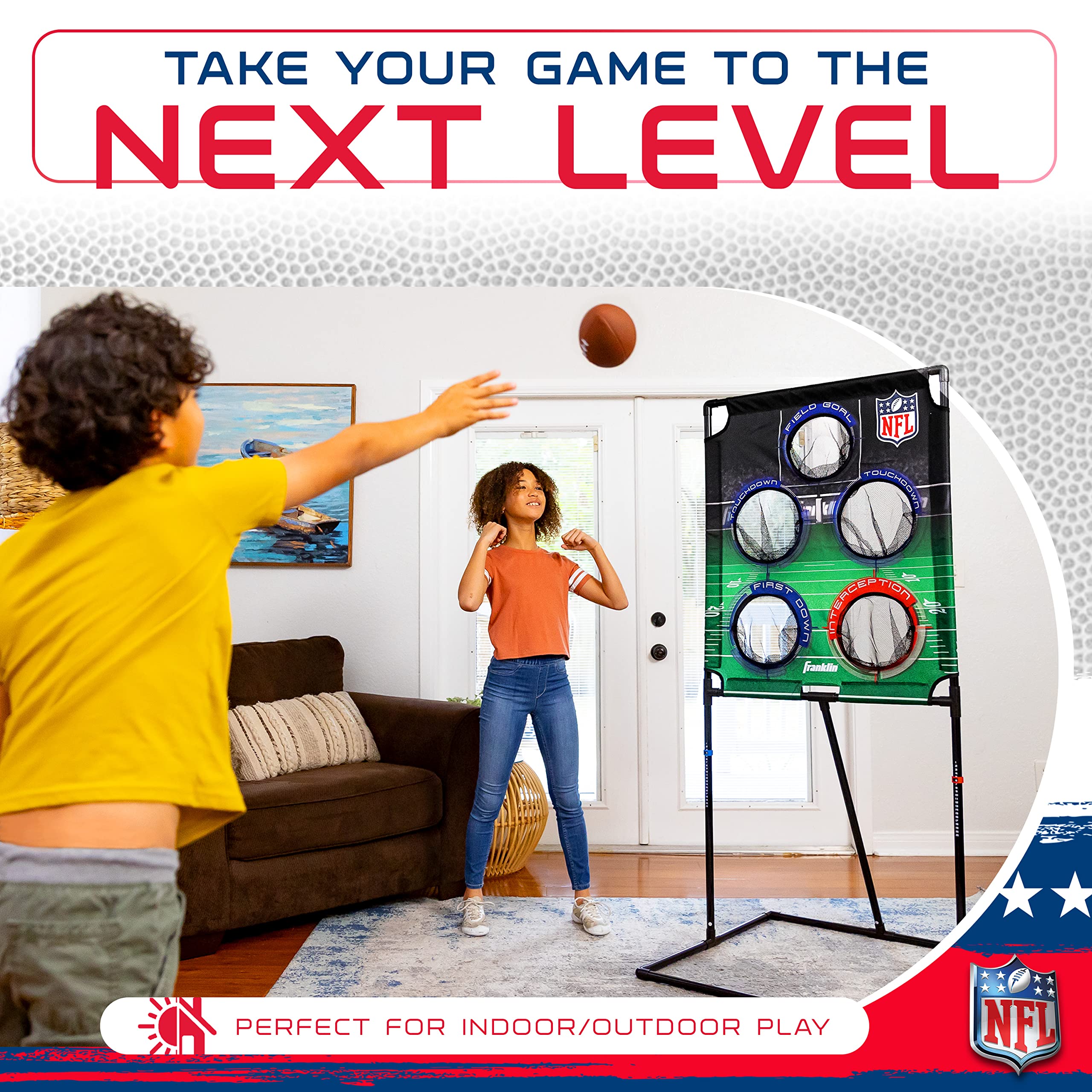 Franklin Sports Football & Baseball Target Toss Game Set for Kids - Indoor & Outdoor Throwing Activity with Mini Balls & Targets - Perfect for Backyard Play, Birthday Parties & Family Game Nights