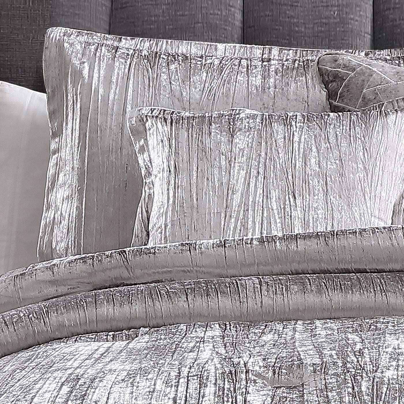 Riverbrook Home Turin 7-Piece King Comforter Set in Silver - Luxurious Bedding for Master Bedroom & Guest Room